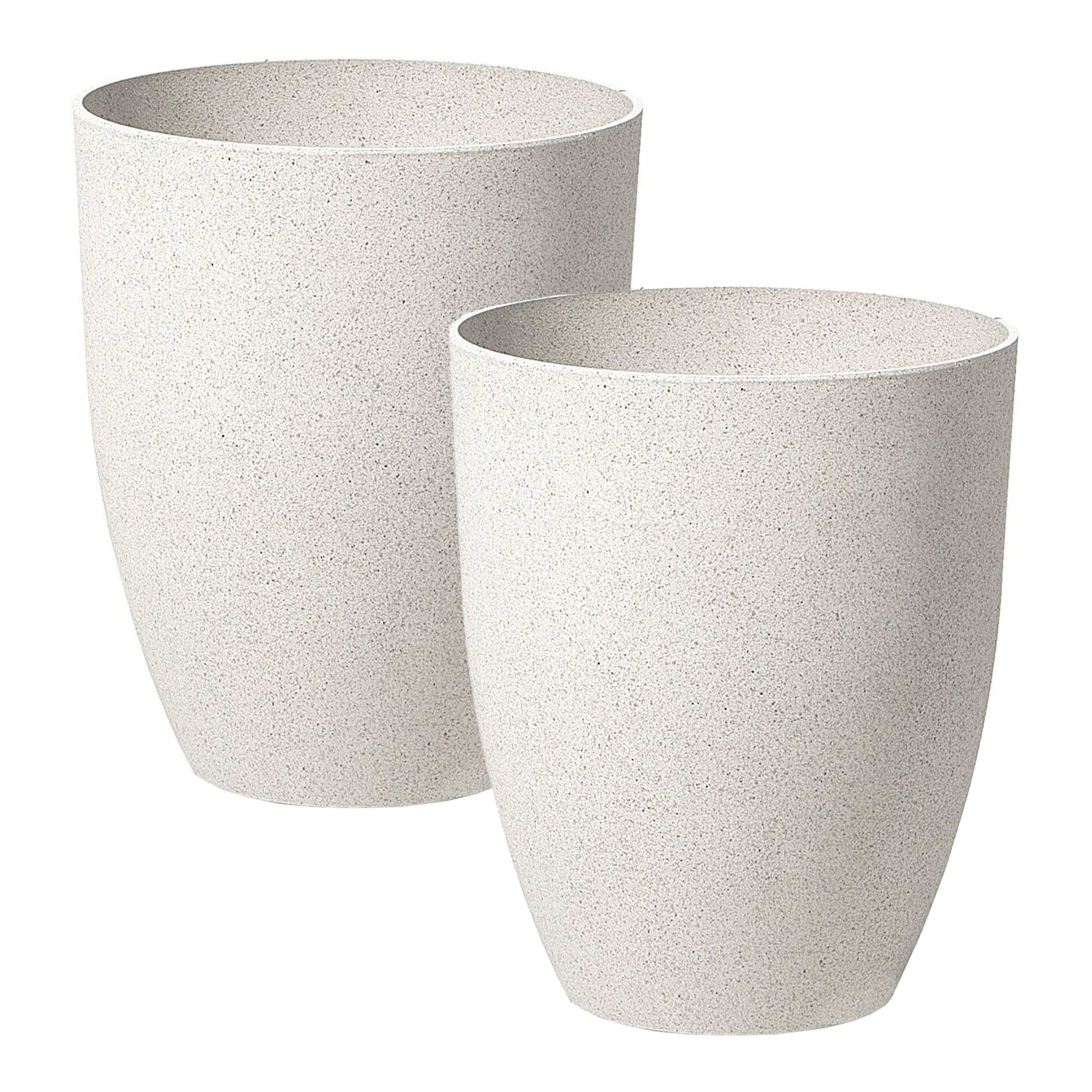 Bloempot set van 2 off-white 43x43x52 cm CROTON