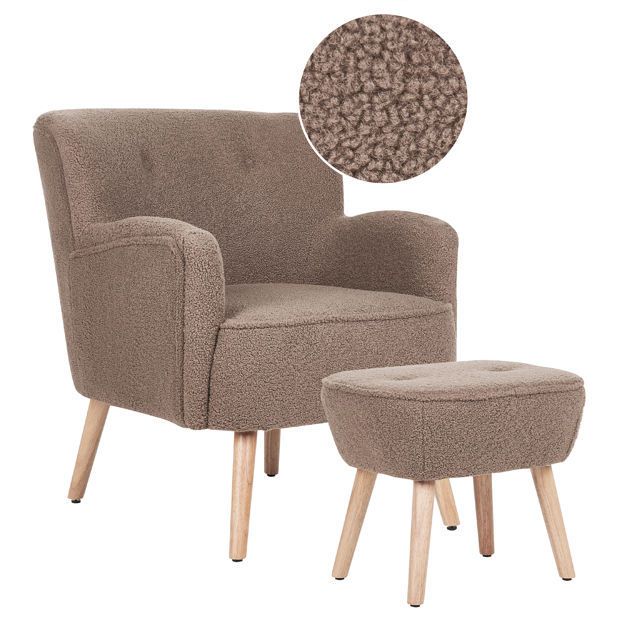 Fauteuil Bouclé Bruin TUMBA