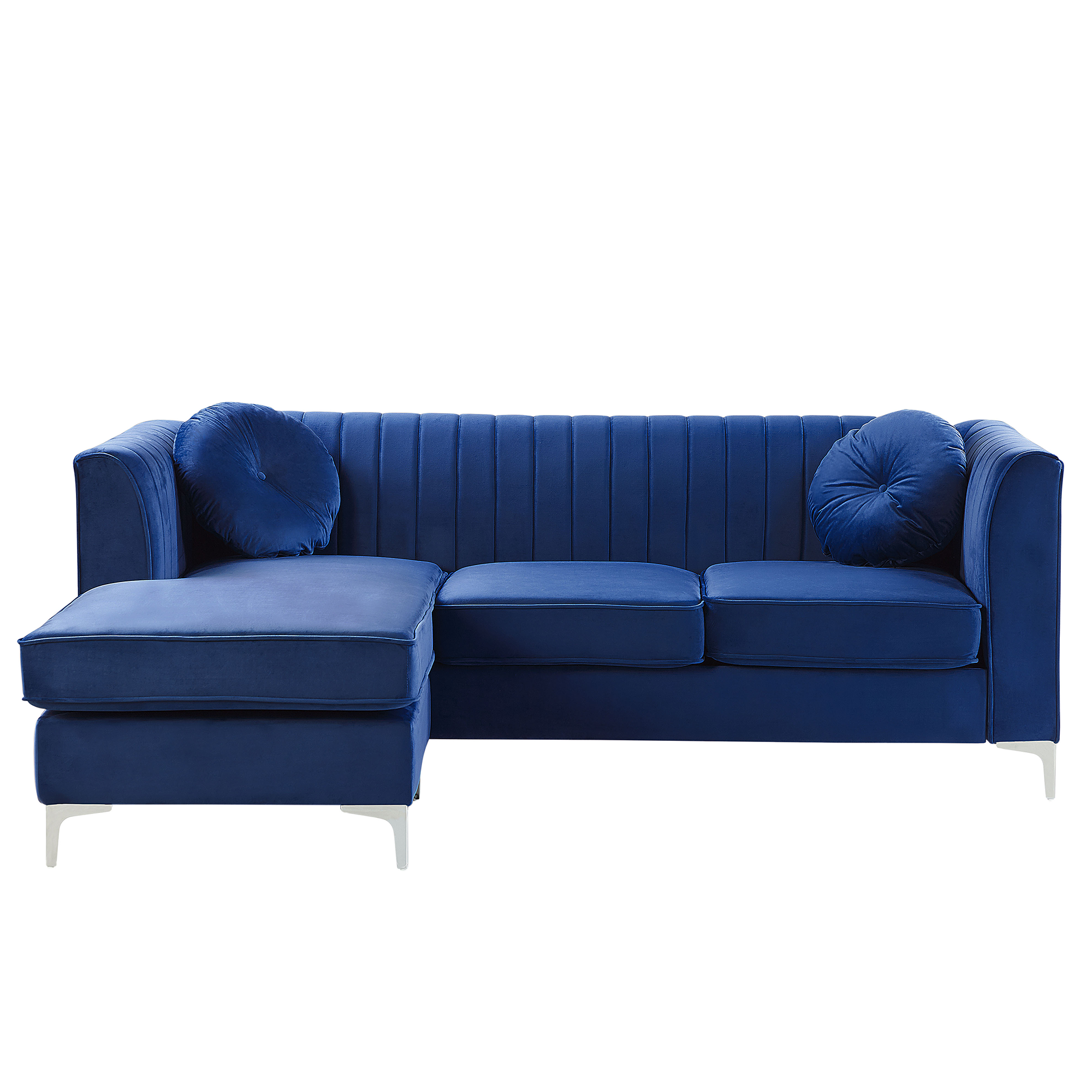 Hoekbank fluweel blauw rechtszijdig TIMRA