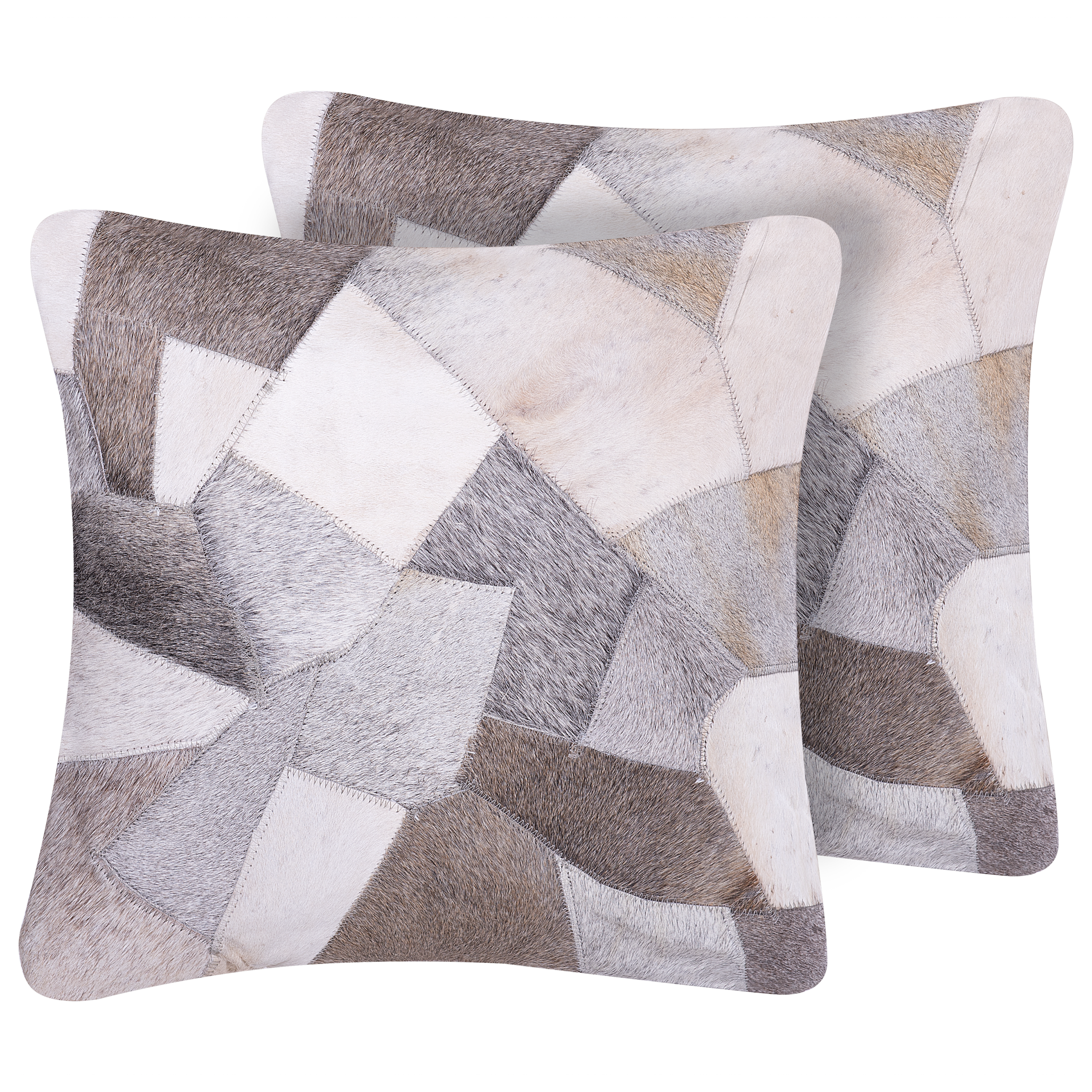 Set van 2 kussens Leer Grijs NEELOOR 45 x 45 cm