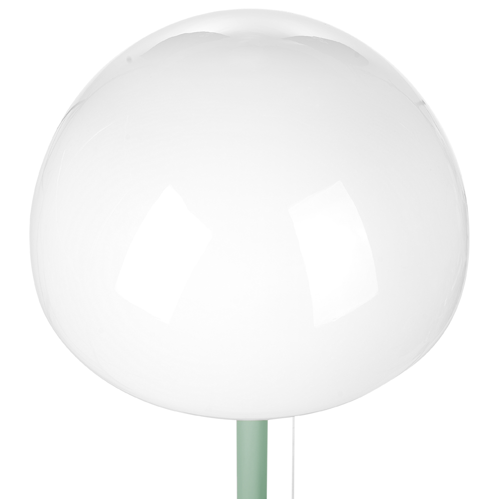 Lampada Da Tavolo Con Base In Metallo Verde E Paralume In Vetro, In Stile Minimalista, Per La Casa E L'ufficio.-image