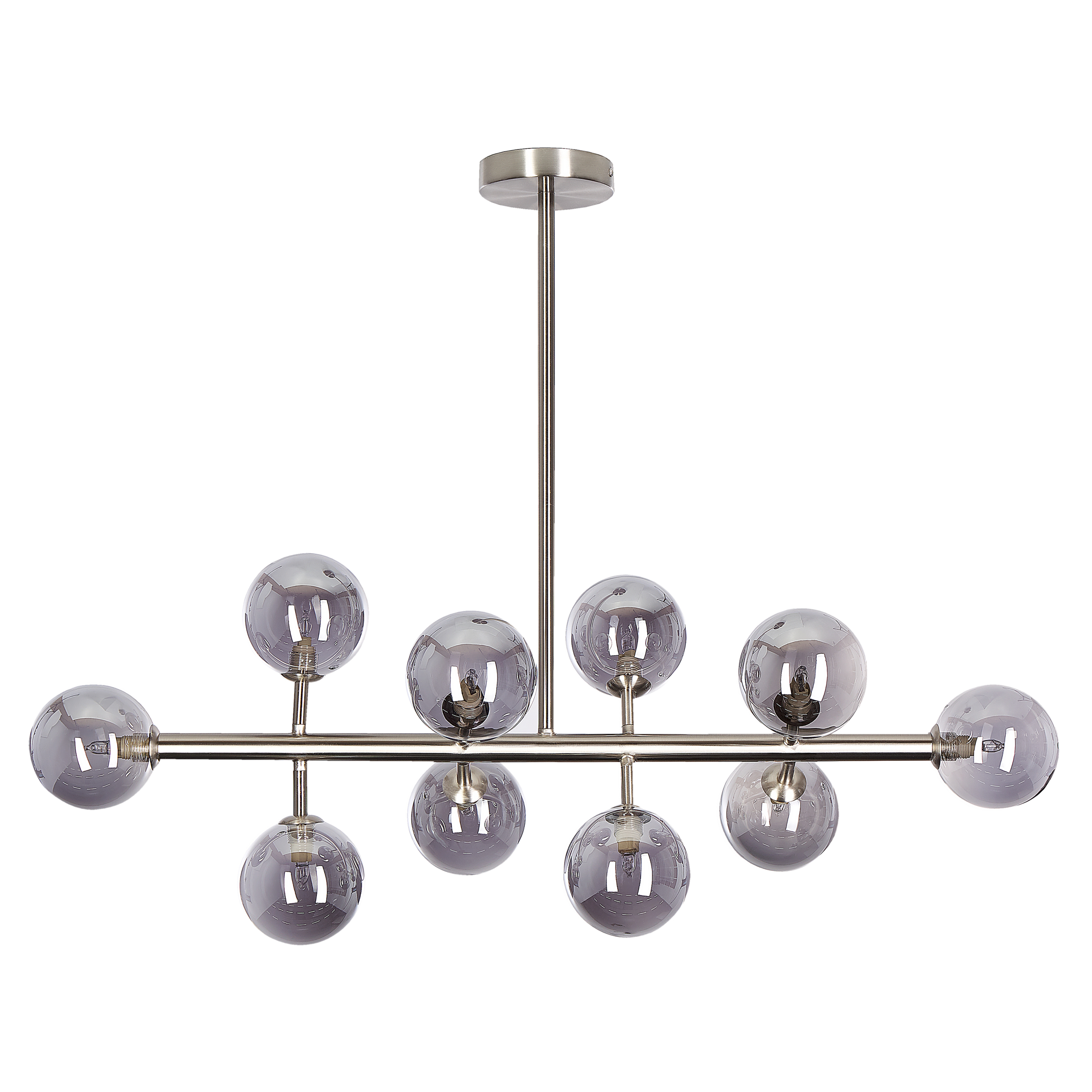 Hanglamp 10 lampen zilver RAMIS
