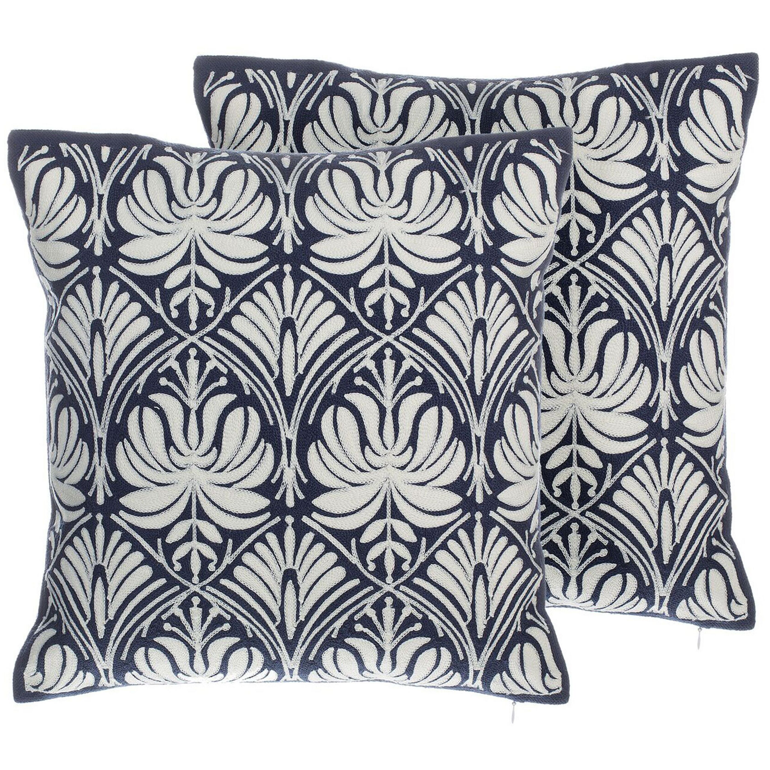 Set van 2 kussens Katoen Donkerblauw NEMESIA 45 x 45 cm