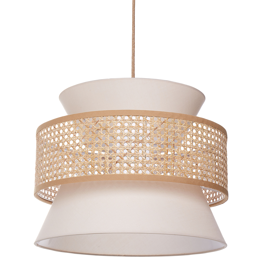 Image of Lampada a sospensione Illuminazione con paralume in Rattan Naturale Beige illuminazione boho