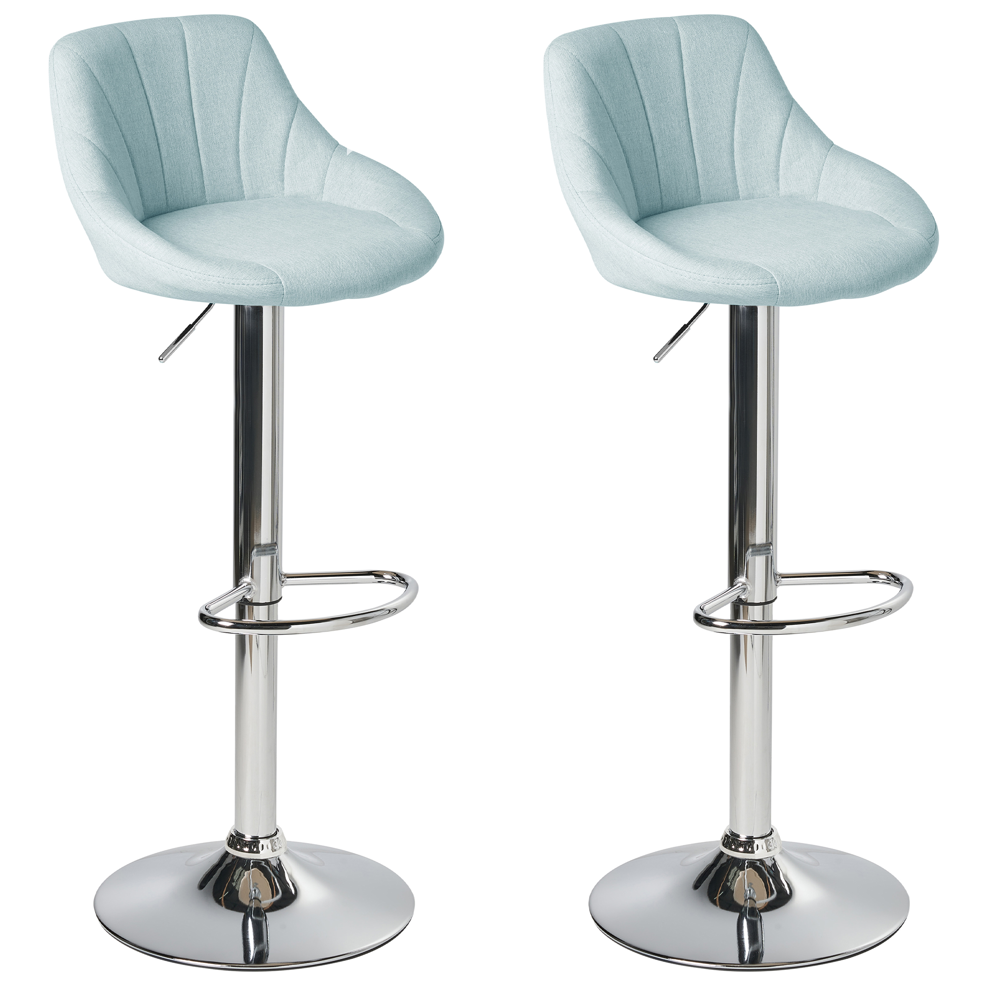 Set de 2 scaune de bar LUCCA  Pivotant Albastru deschis [2]