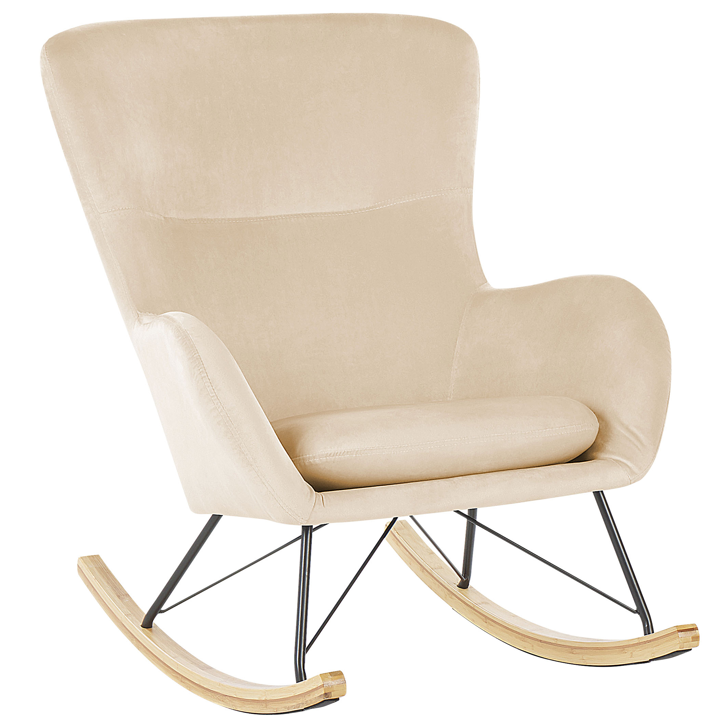 Schommelstoel Fluweel Beige ELLAN
