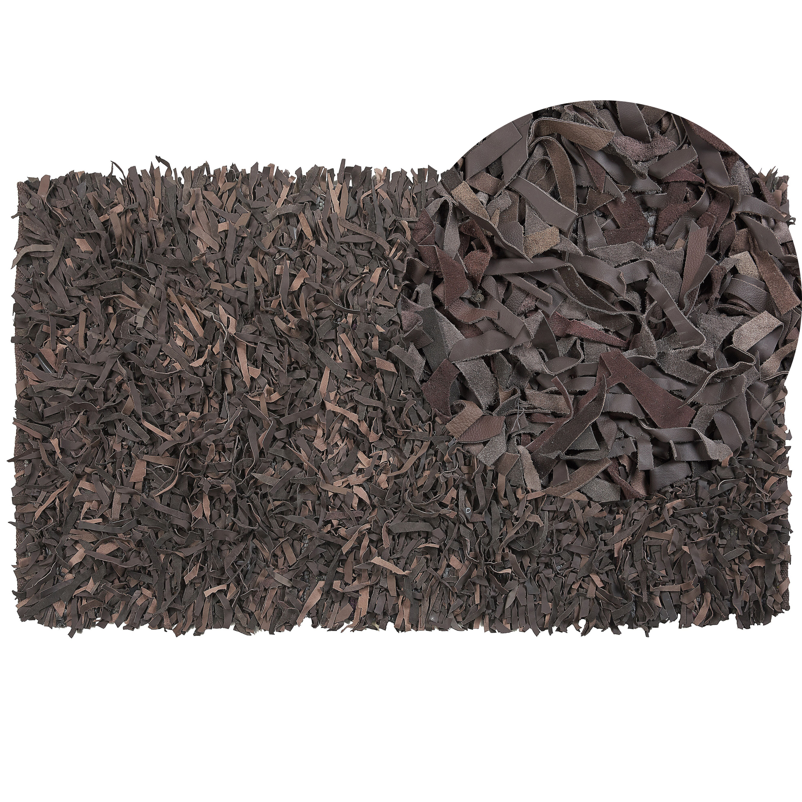 Vloerkleed leer bruin 80 x 150 cm MUT