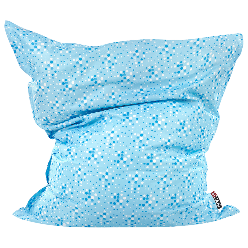 Image of Beanbag grande con motivo a pois blu per distendersi con zip gigante Beanbag