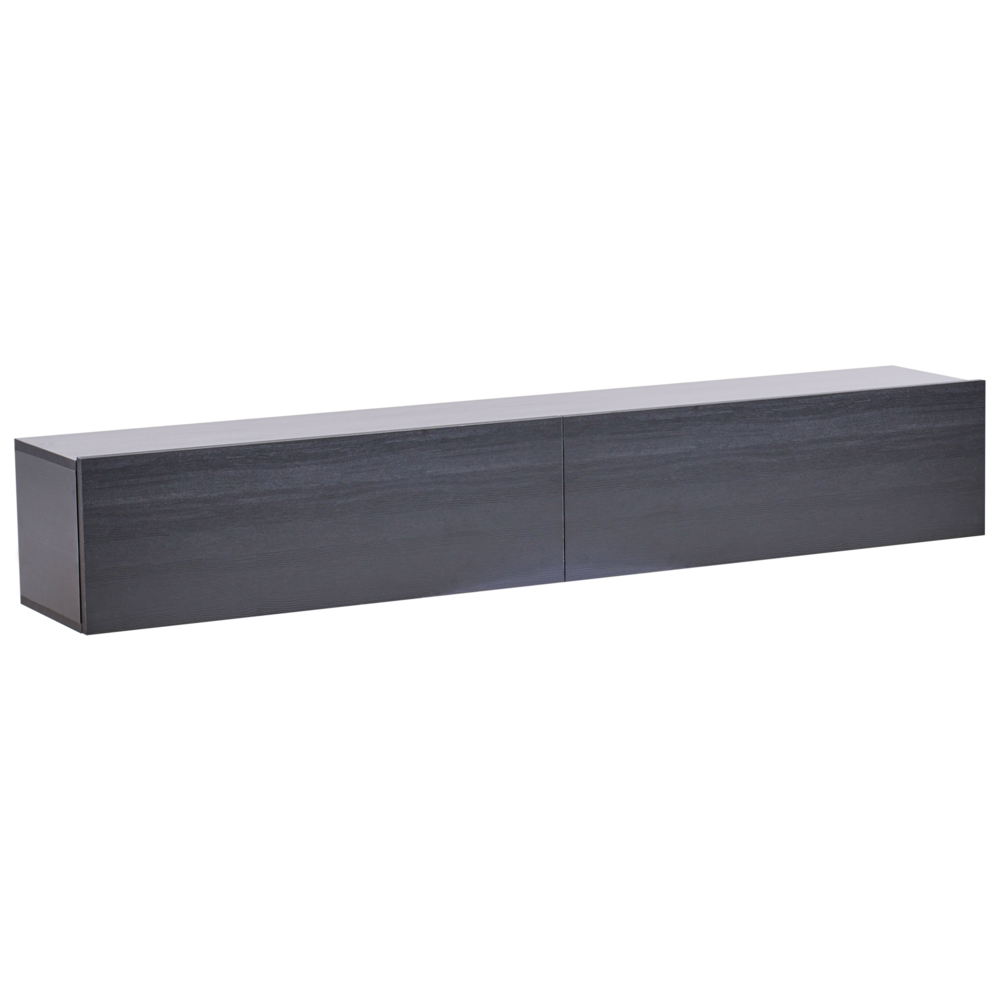 Mobile Porta TV a parete nero 180 cm fino a 70ʺ 2 porte Design minimalista Soggiorno