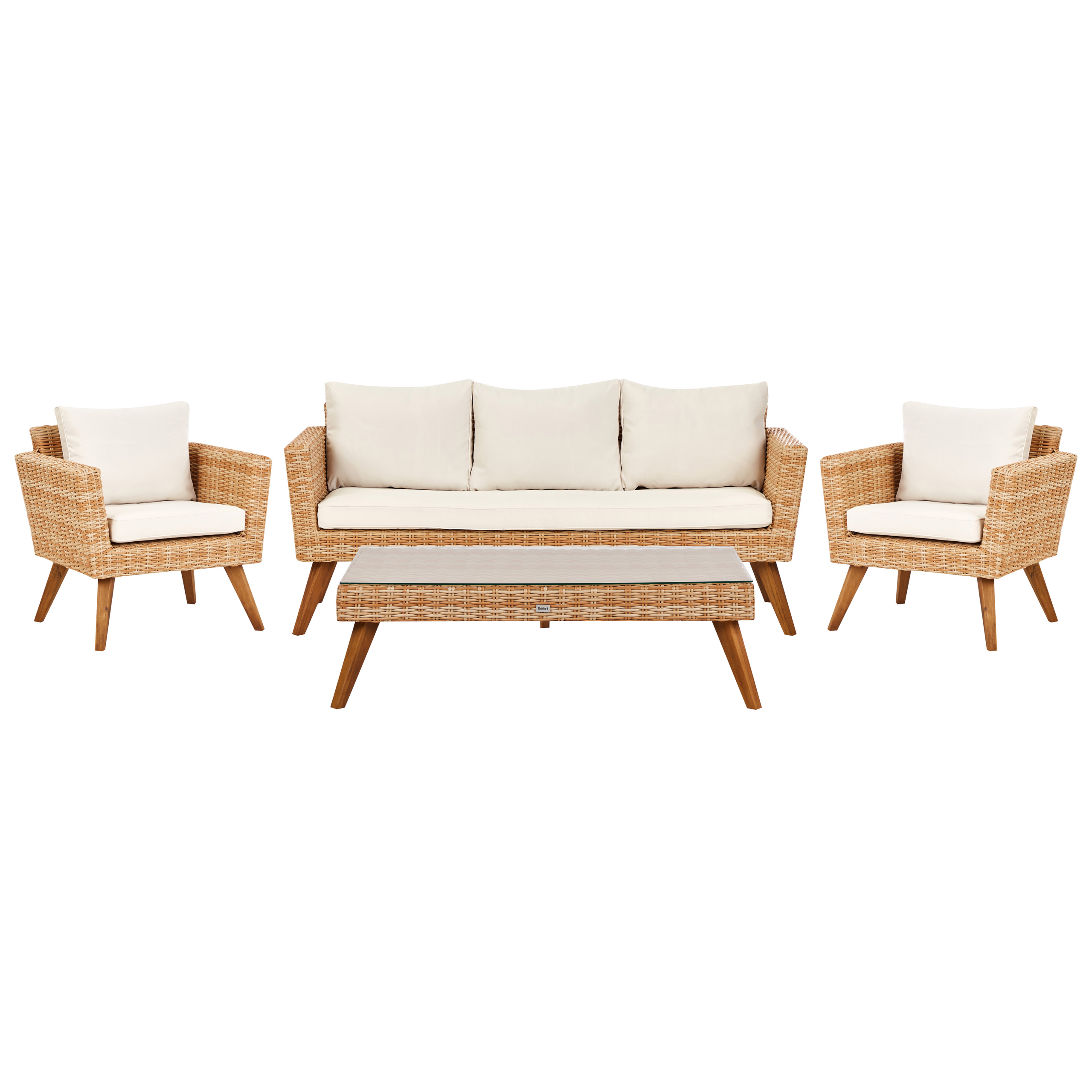 PE rotan Loungeset Gebroken wit VITTORIA