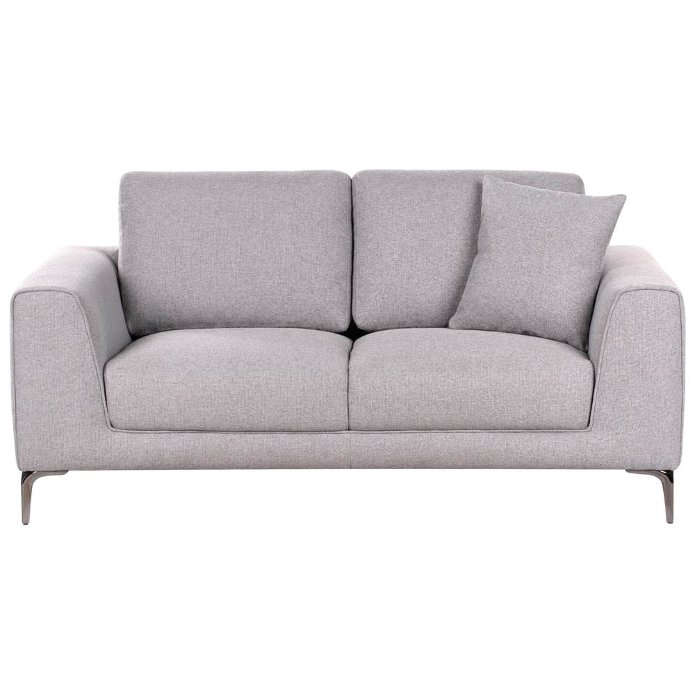 Divano Tessuto Grigio 2 Posti Confortevole Soggiorno Moderno Retro
