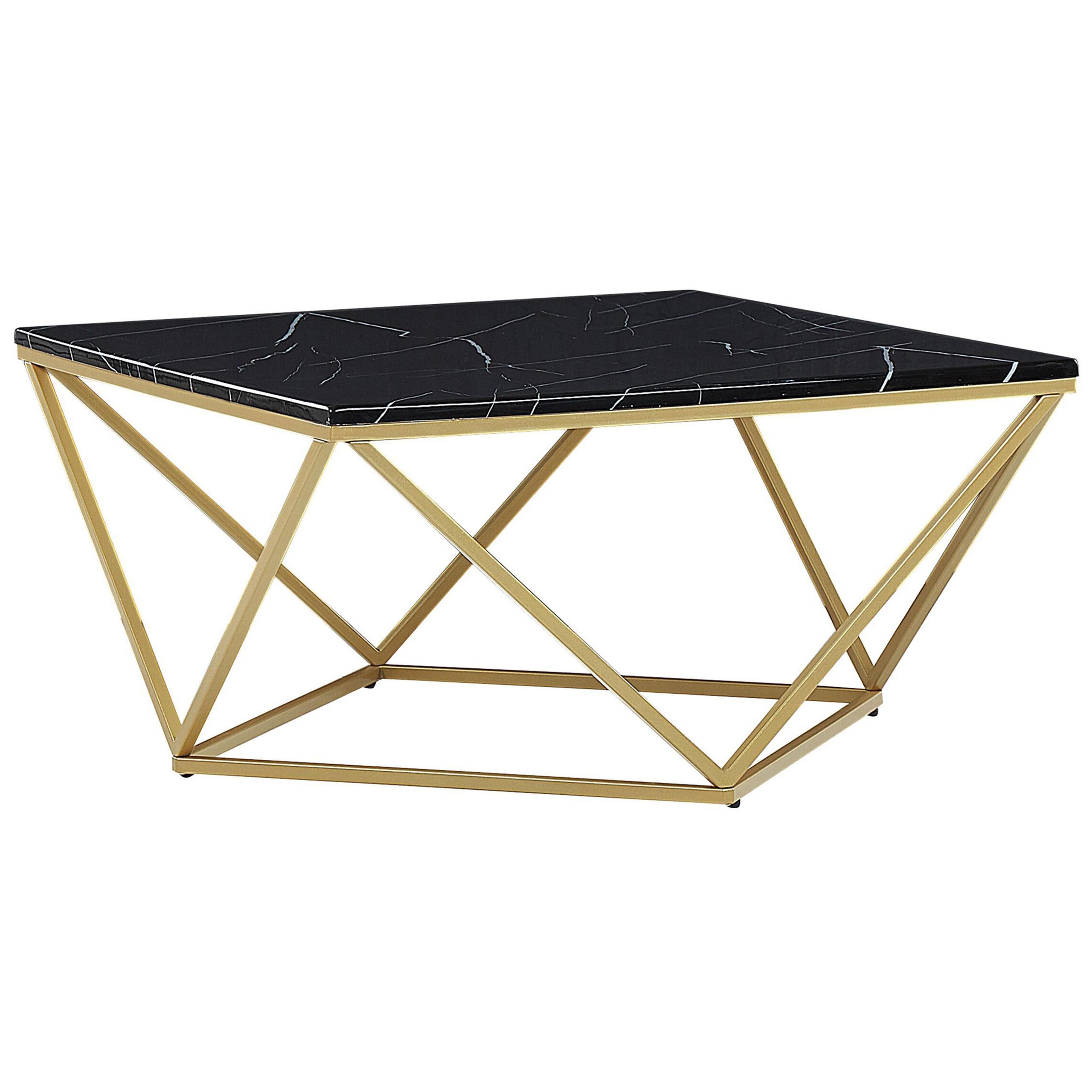 Salontafel MDF Marmereffect Zwart MALIBU