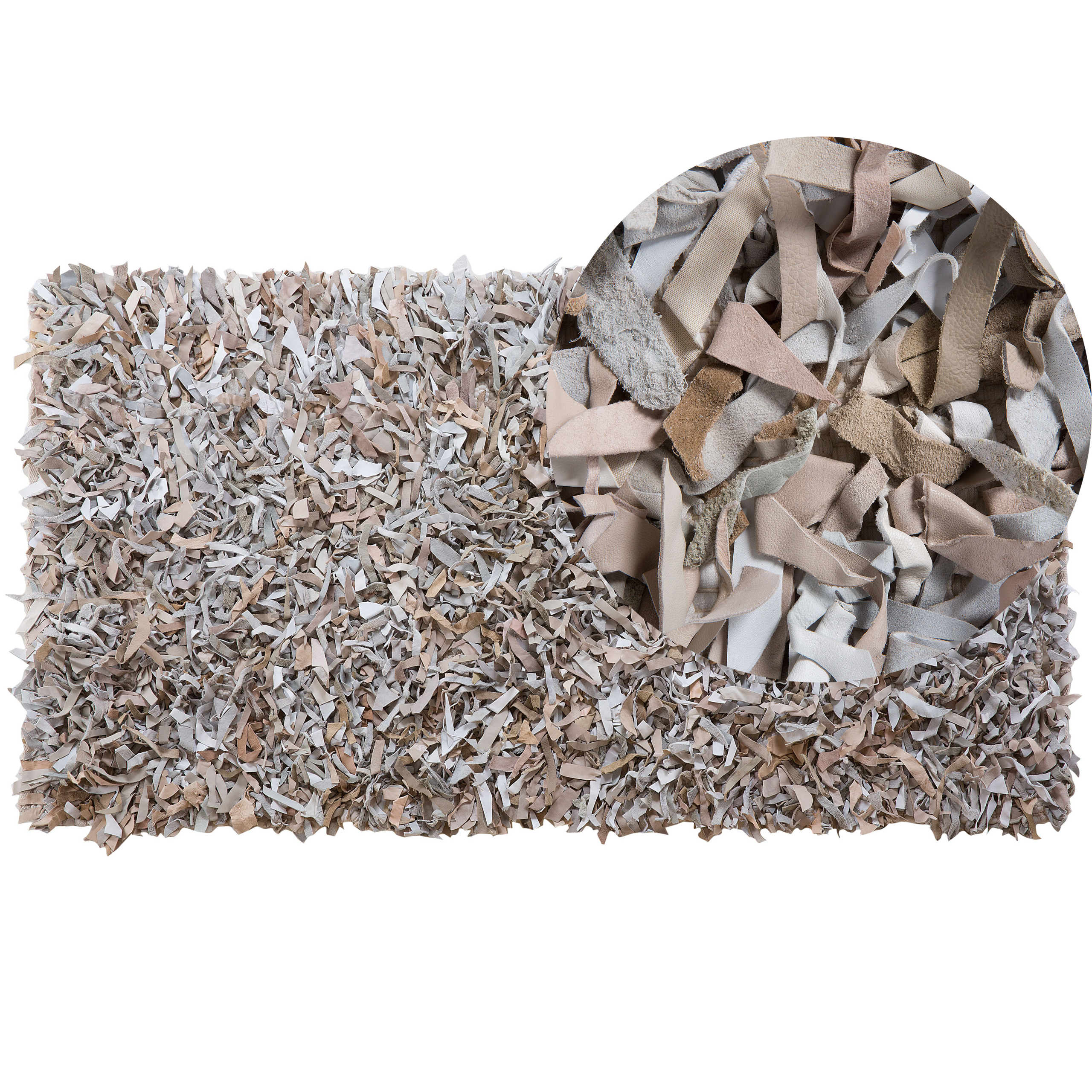 Vloerkleed leer licht beige 80 x 150 cm MUT