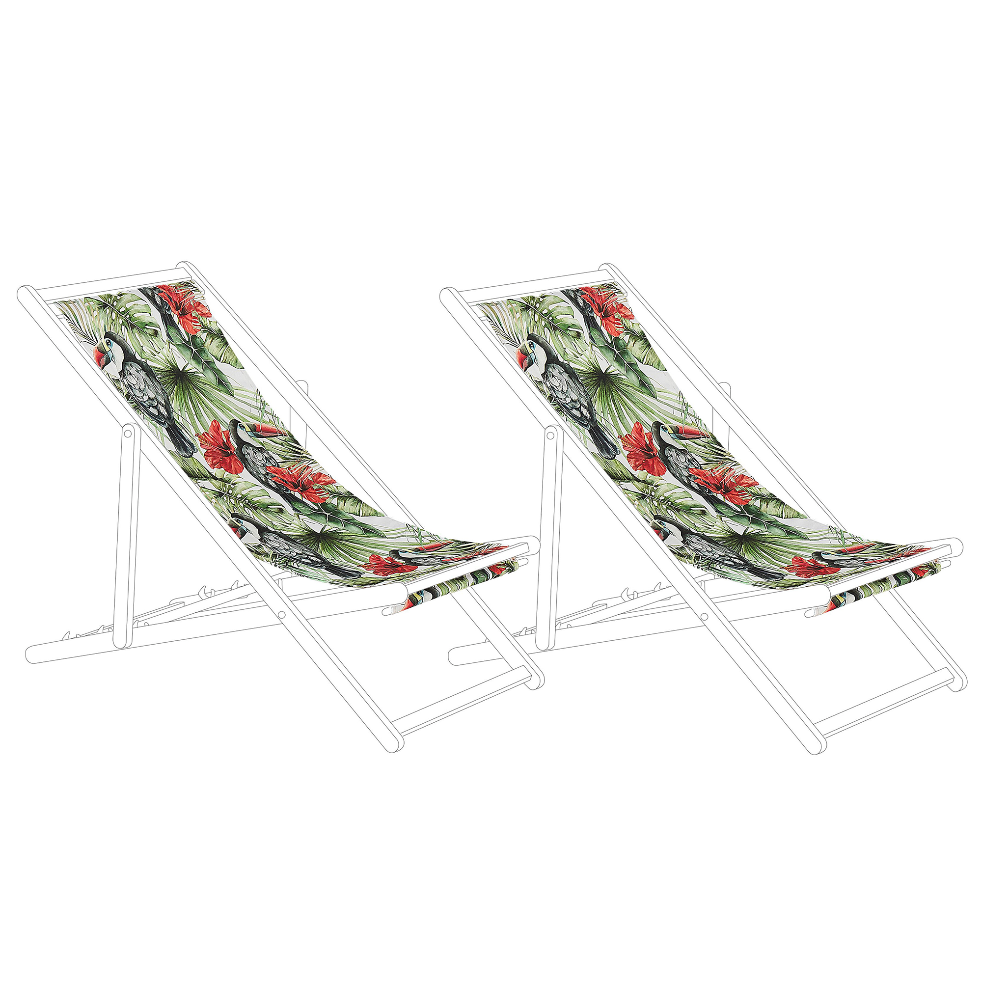 Doeken voor ligstoelen set van 2 toekanmotief ANZIO/AVELLINO