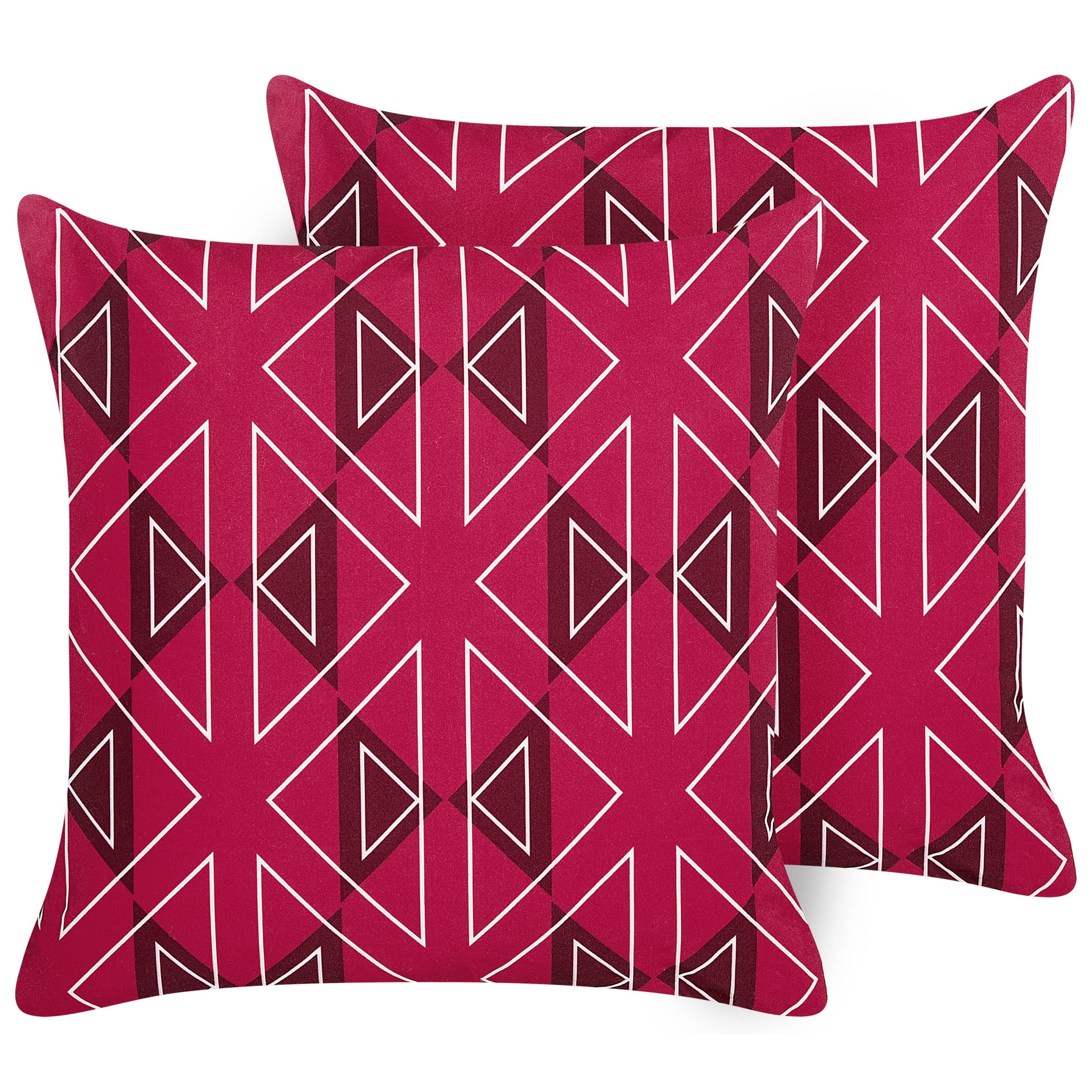 Tuinkussen set van 2 geometrisch roze 45 x 45 cm MEZZANO