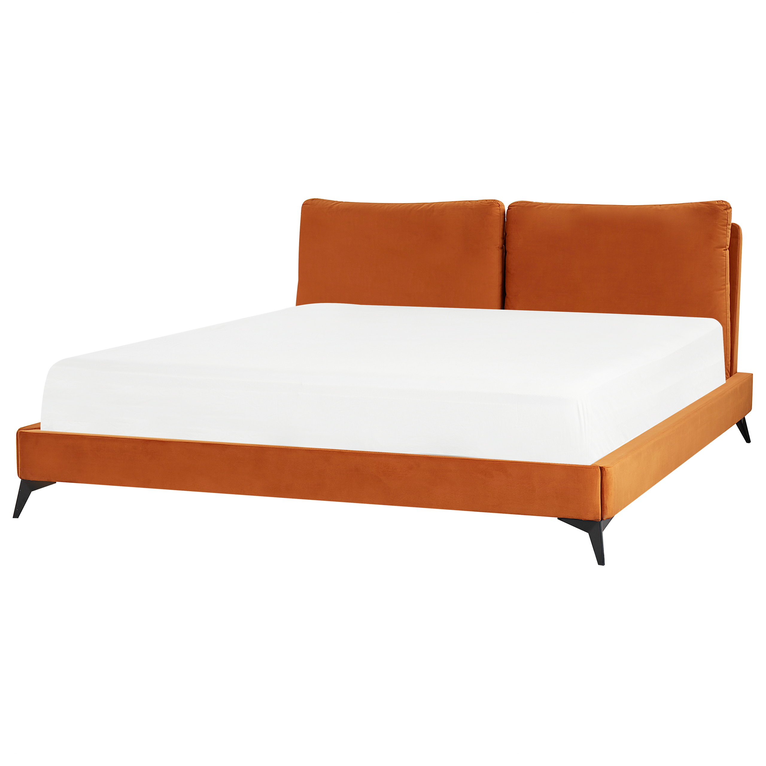 Bed fluweel oranje 180 x 200 cm MELLE