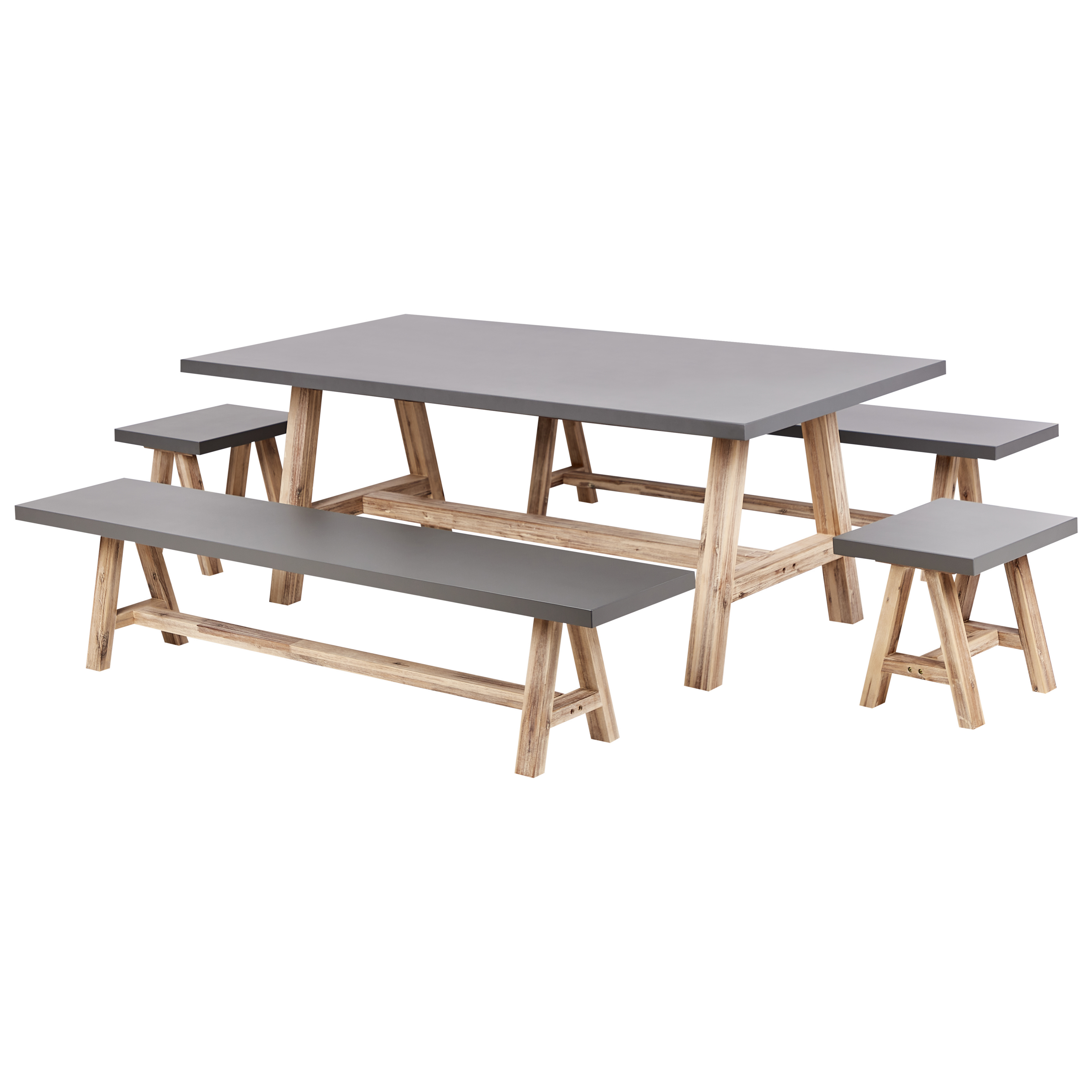 Tuintafelset Beton Grijs TONNARE