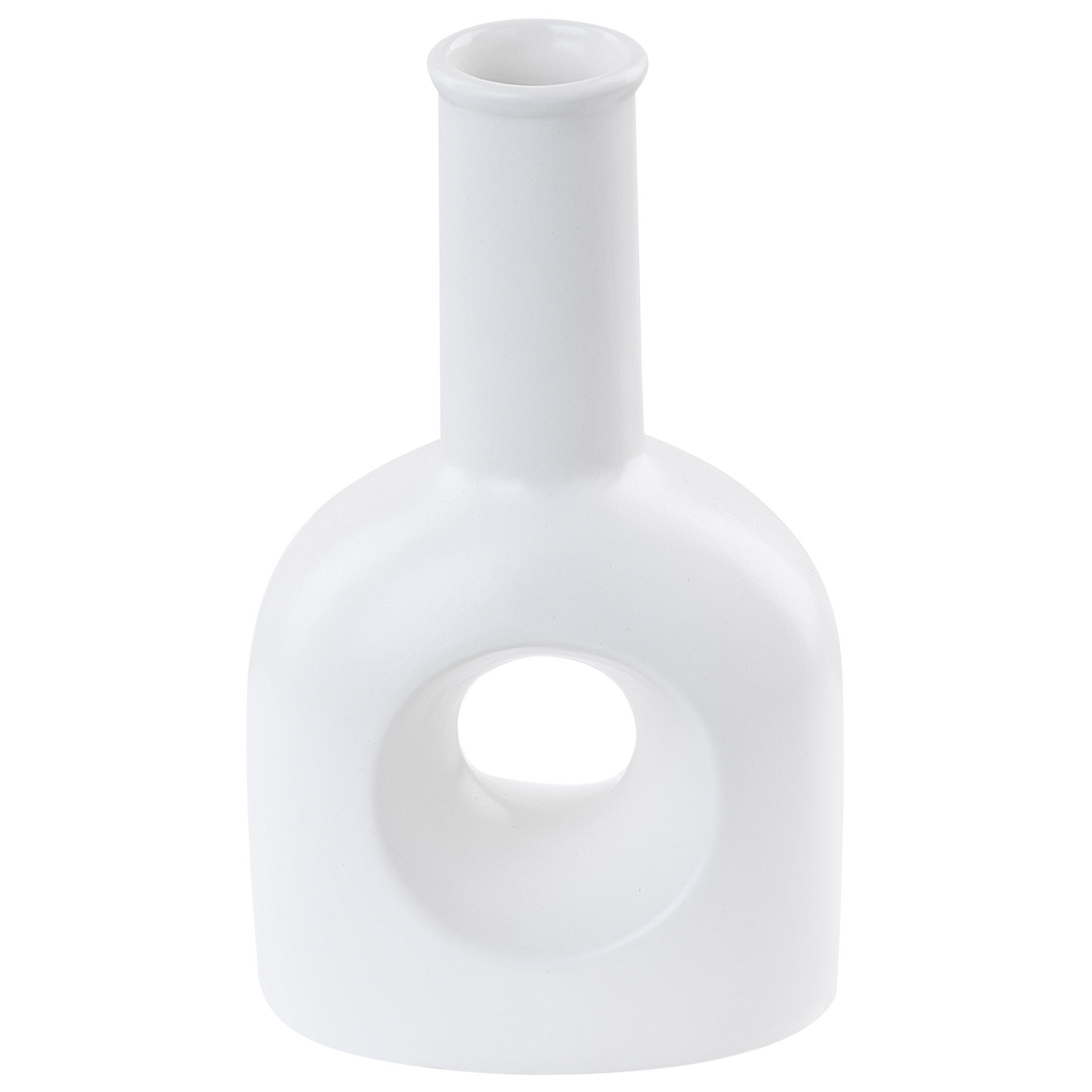 Porselein Bloemenvaas 22 cm Wit THEBES