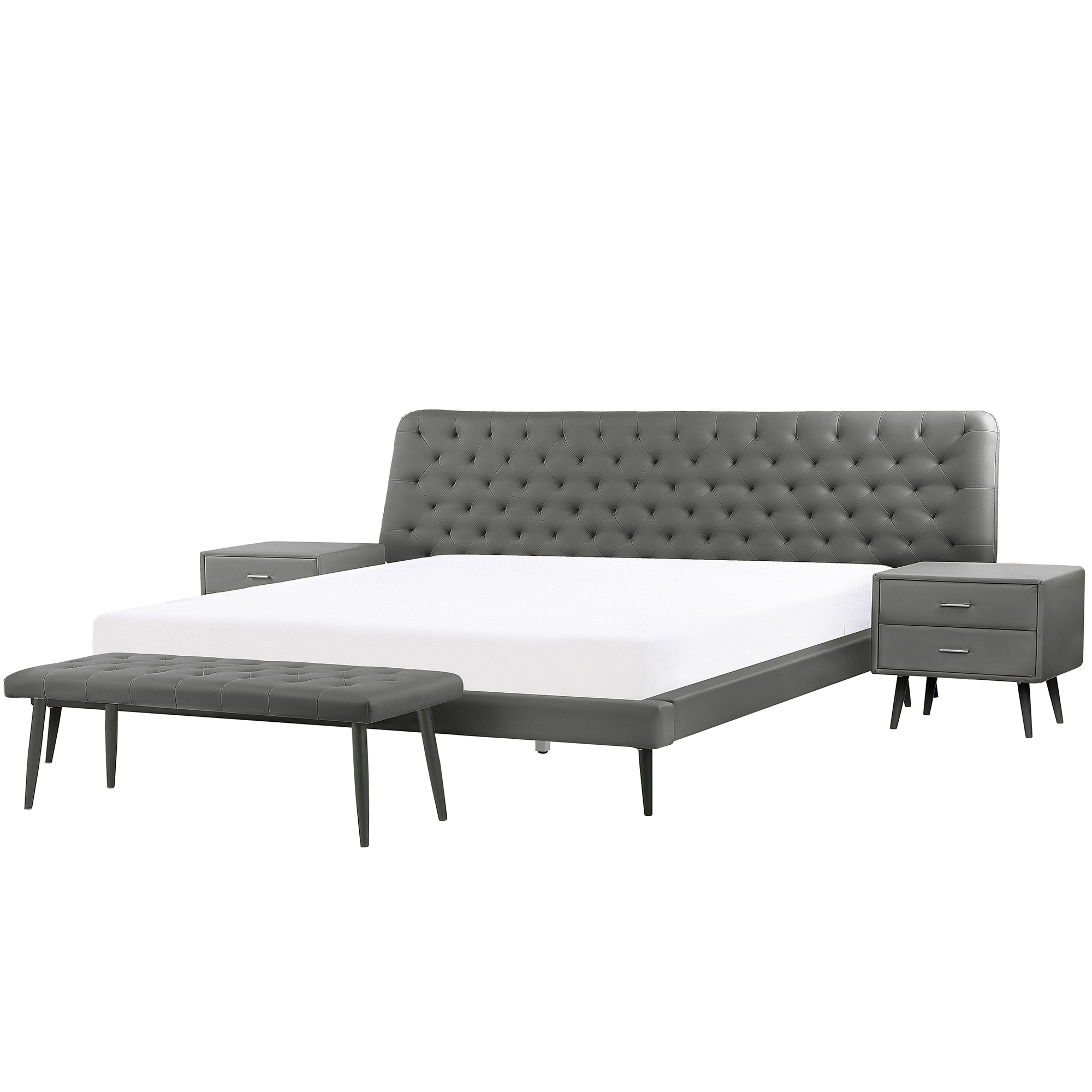 Slaapkamerset grijs 180 x 200 cm ESSONNE