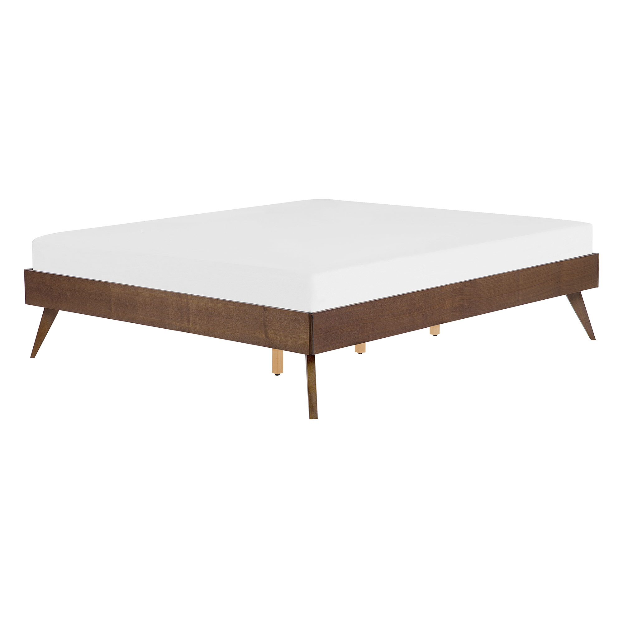 Bed hout donkerbruin 140 x 200 cm BERRIC