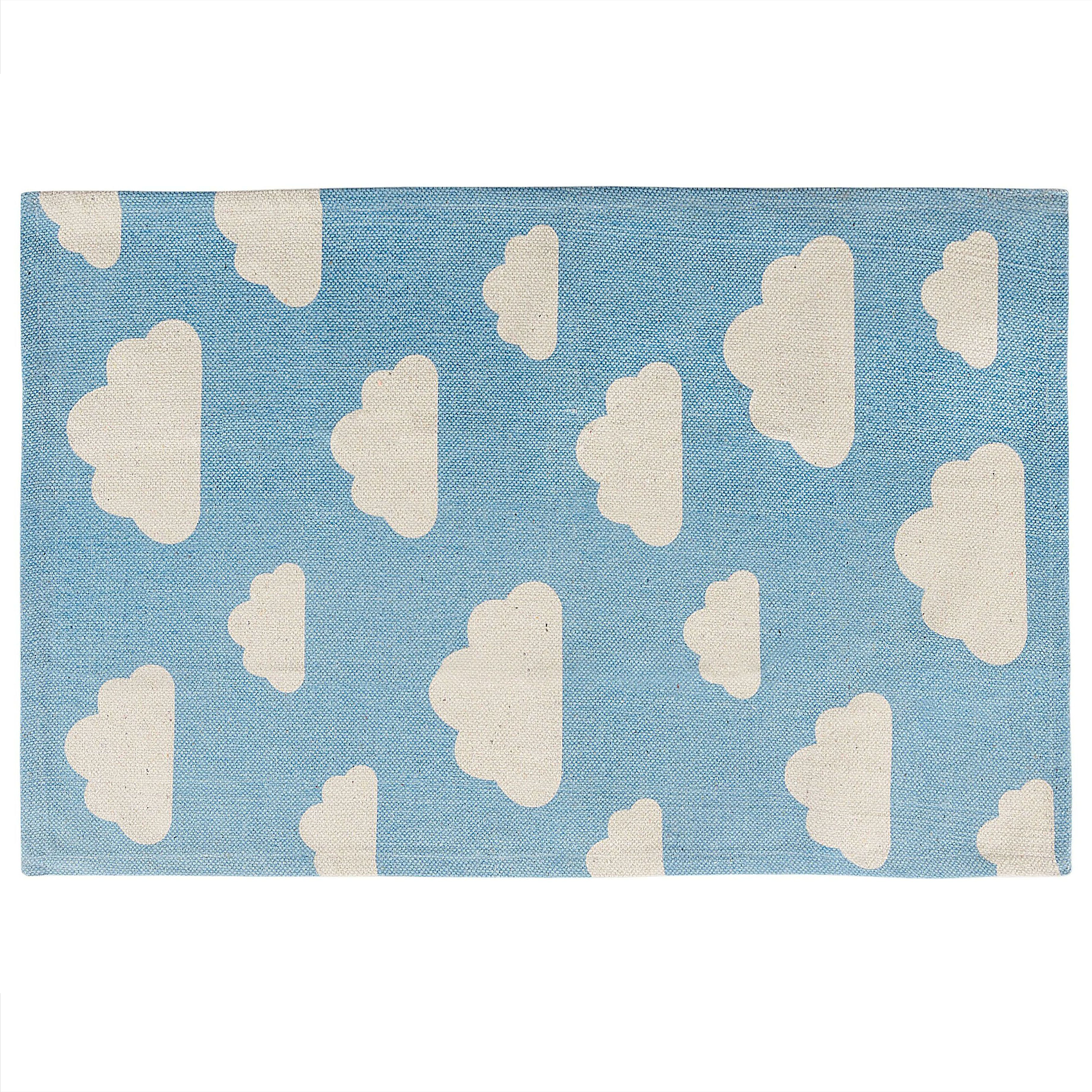 Vloerkleed katoen blauw 60 x 90 cm GWALIJAR