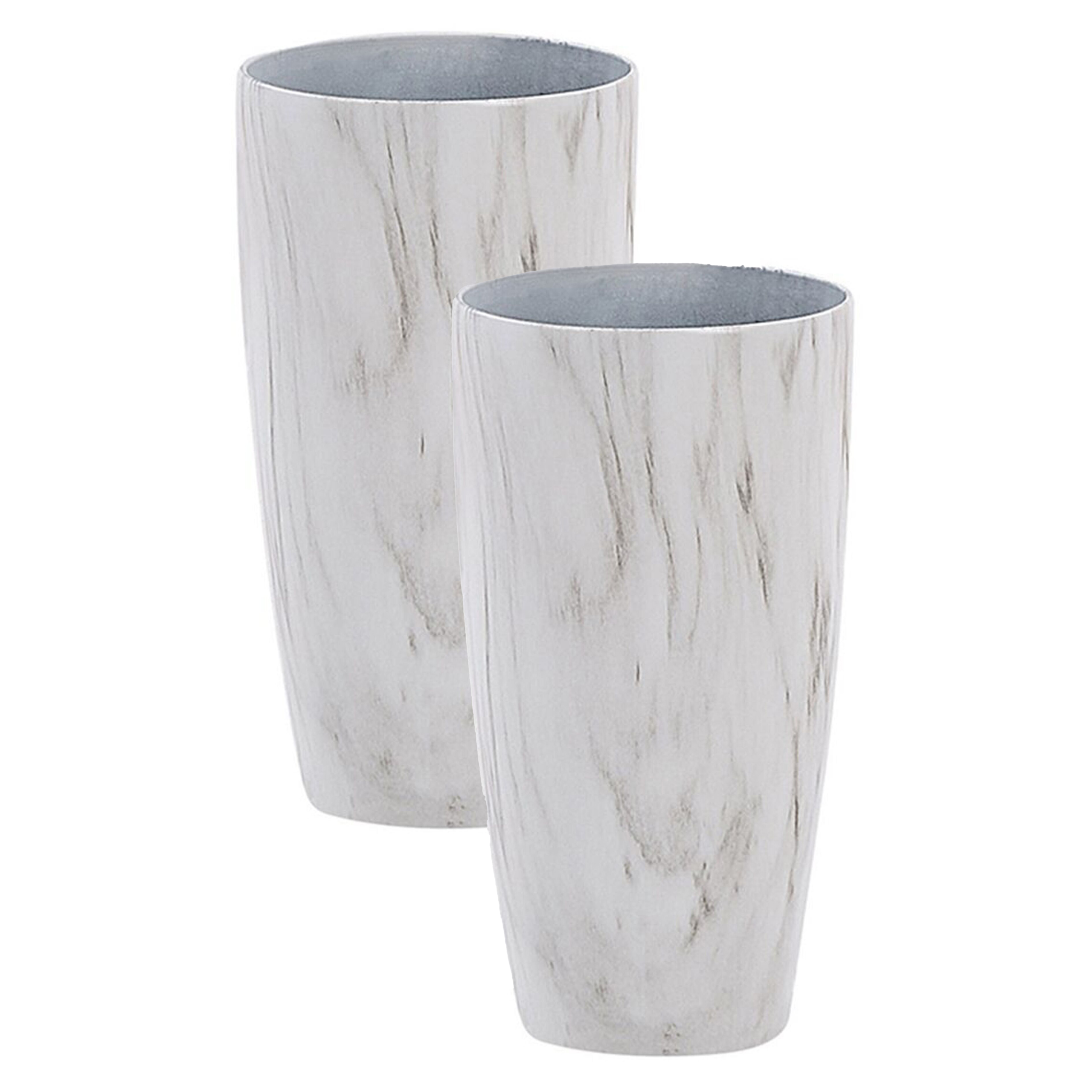 Bloempot set van 2 marmer ⌀ 23 cm LIMENARI