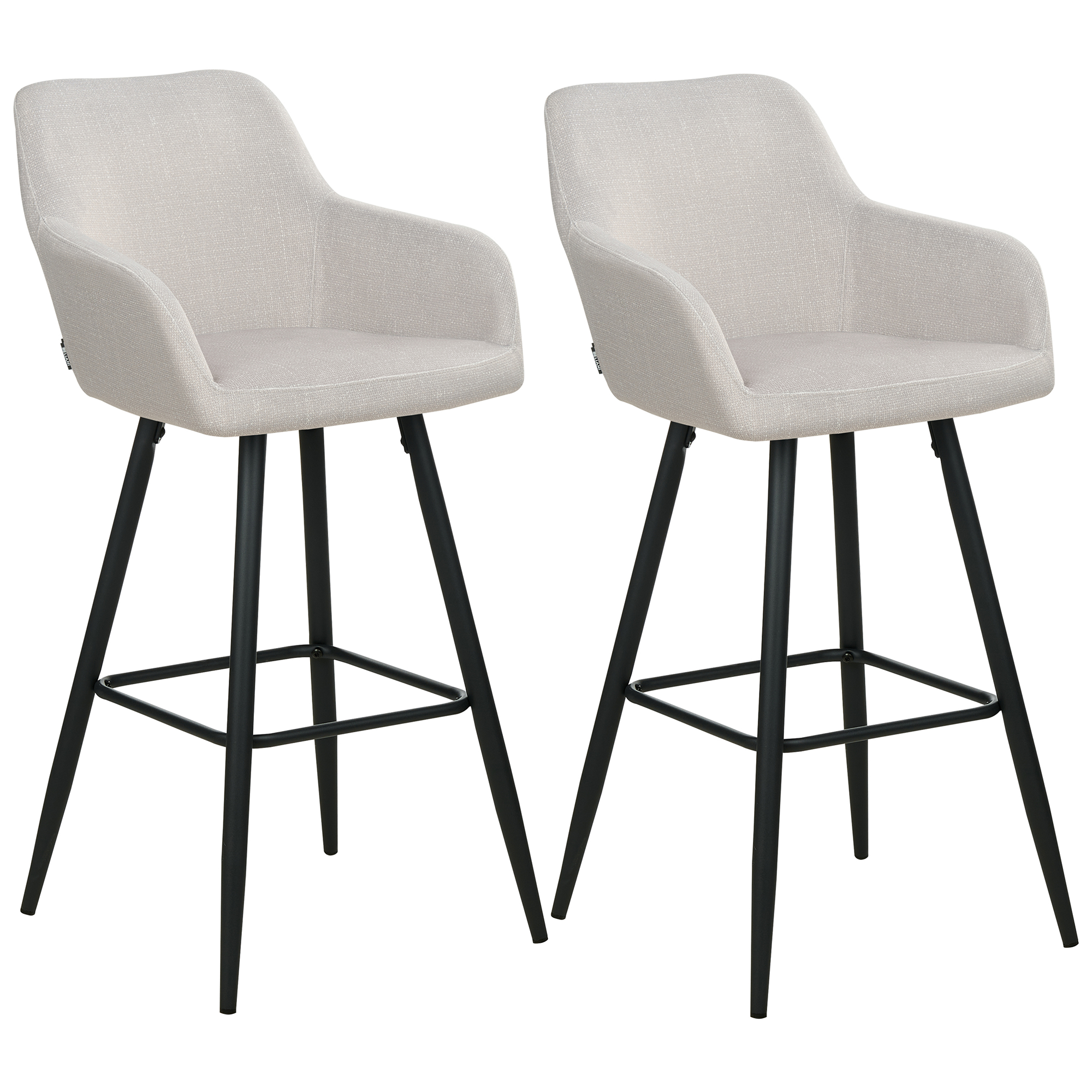 Barkruk Set van 2 Fluweel Taupe CASMALIA