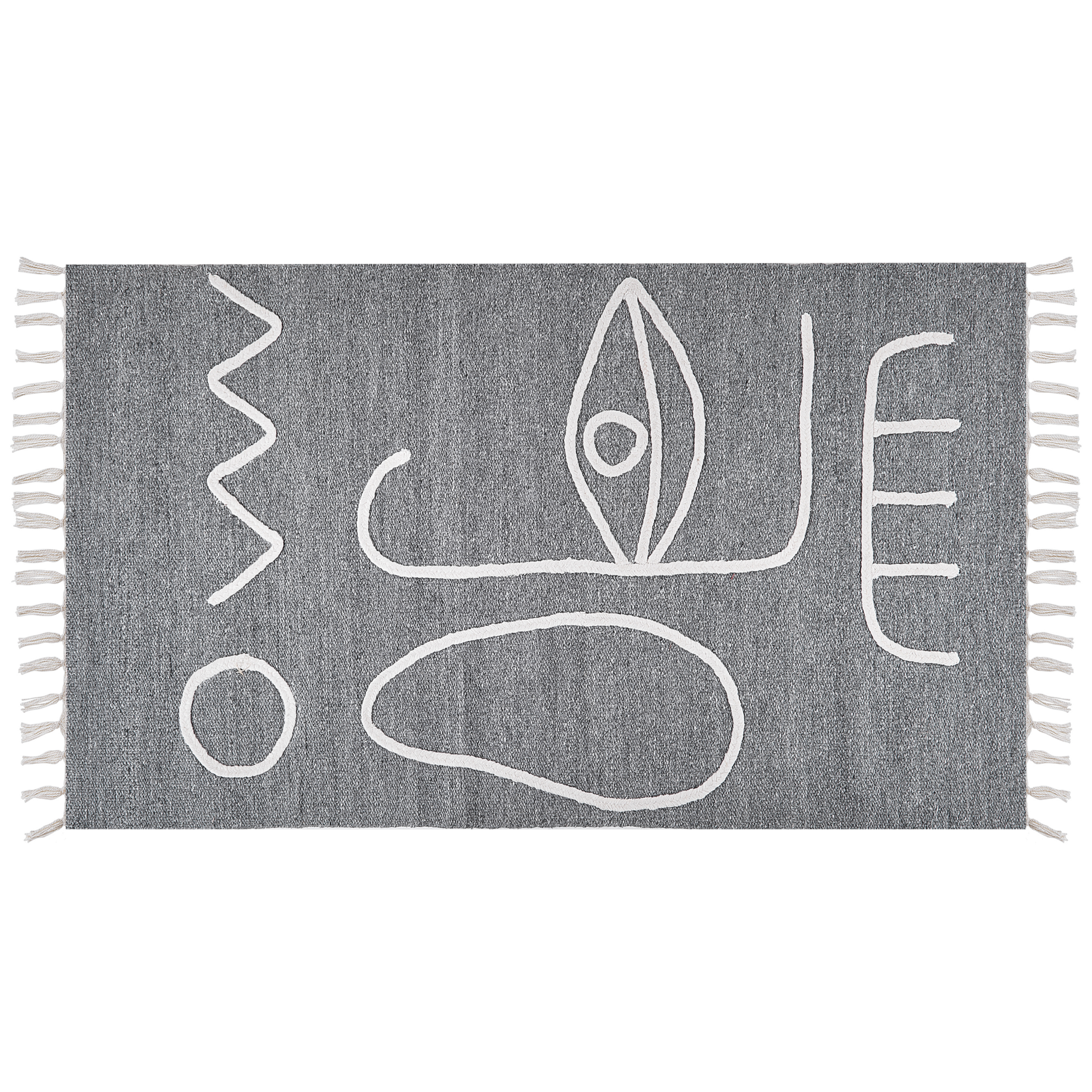 Vloerkleed polyester grijs 80 x 150 cm YAVU