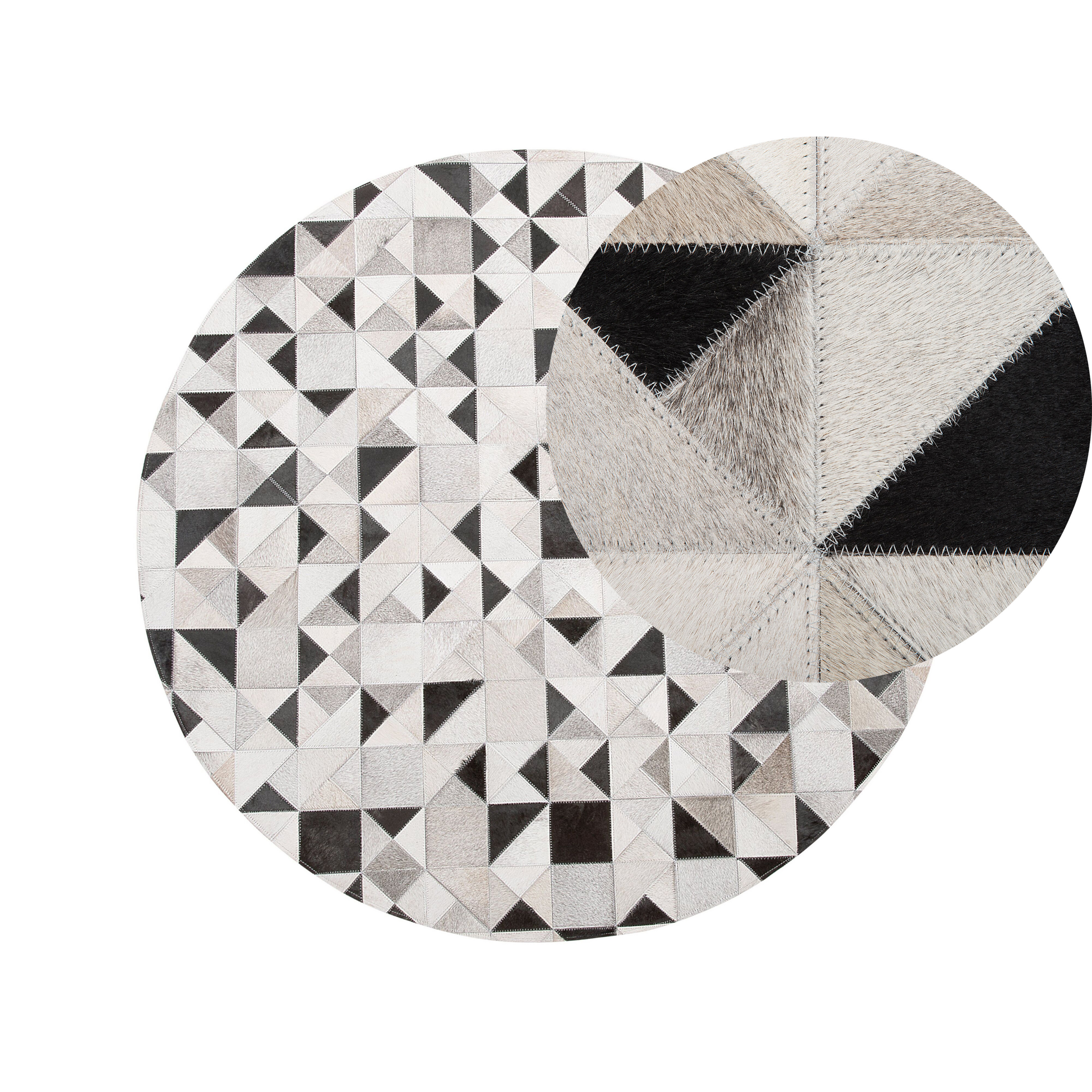 Vloerkleed patchwork grijs/zwart ⌀ 140 cm KIRKLAR