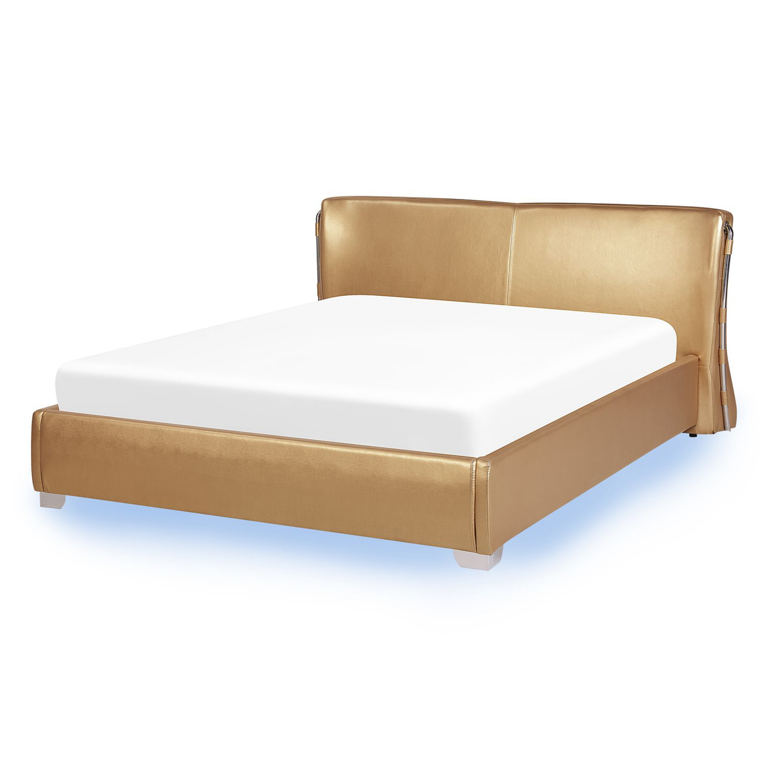 Waterbed leer goud 140 x 200 cm met LED multicolor PARIS