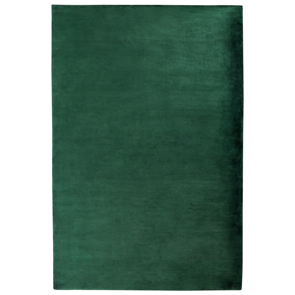Tappeto a pelo corto in viscosa verde scuro 200 x 300 cm pelo corto capitonné moderno