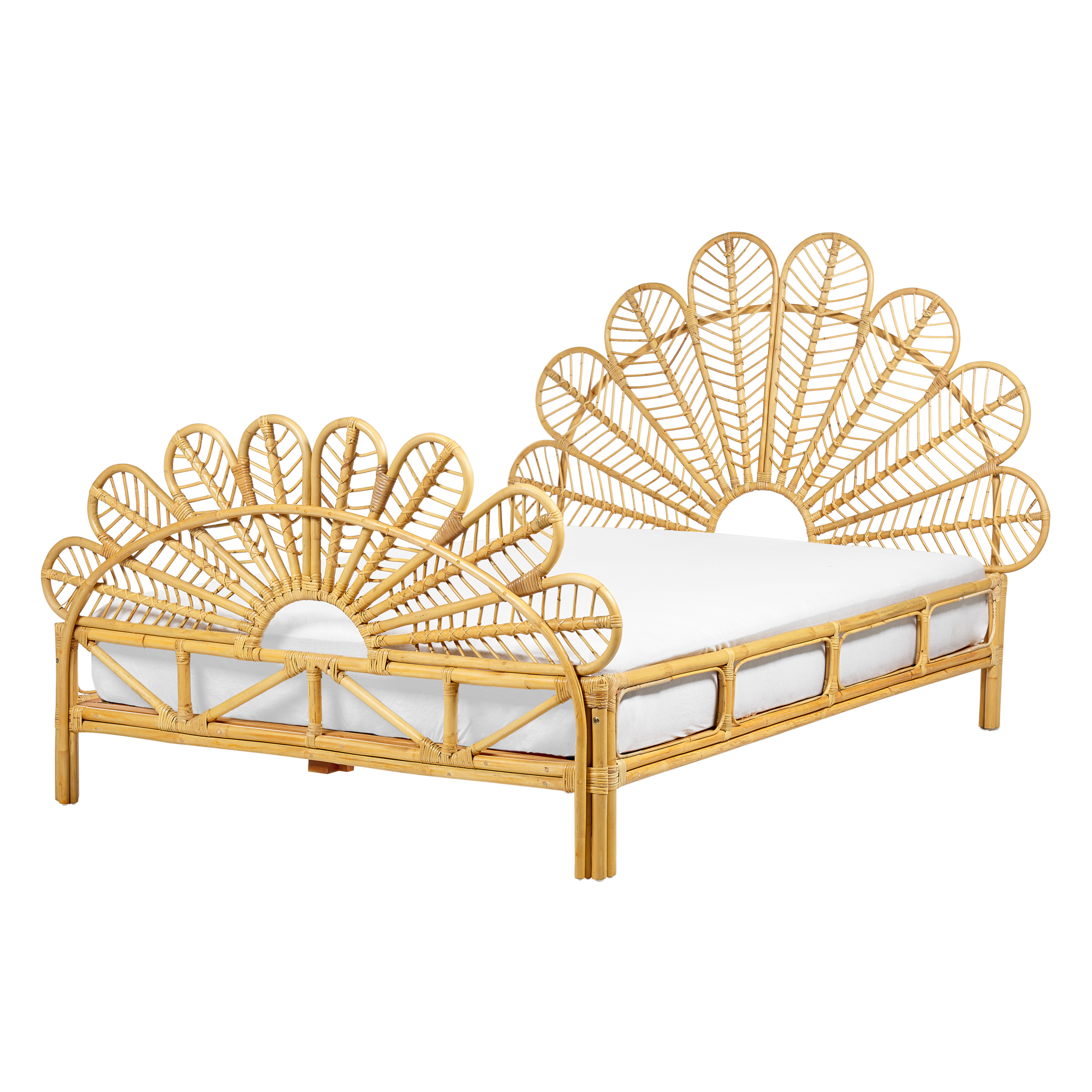Bed rotan lichtbruin 140 x 200 cm FLORENTINE