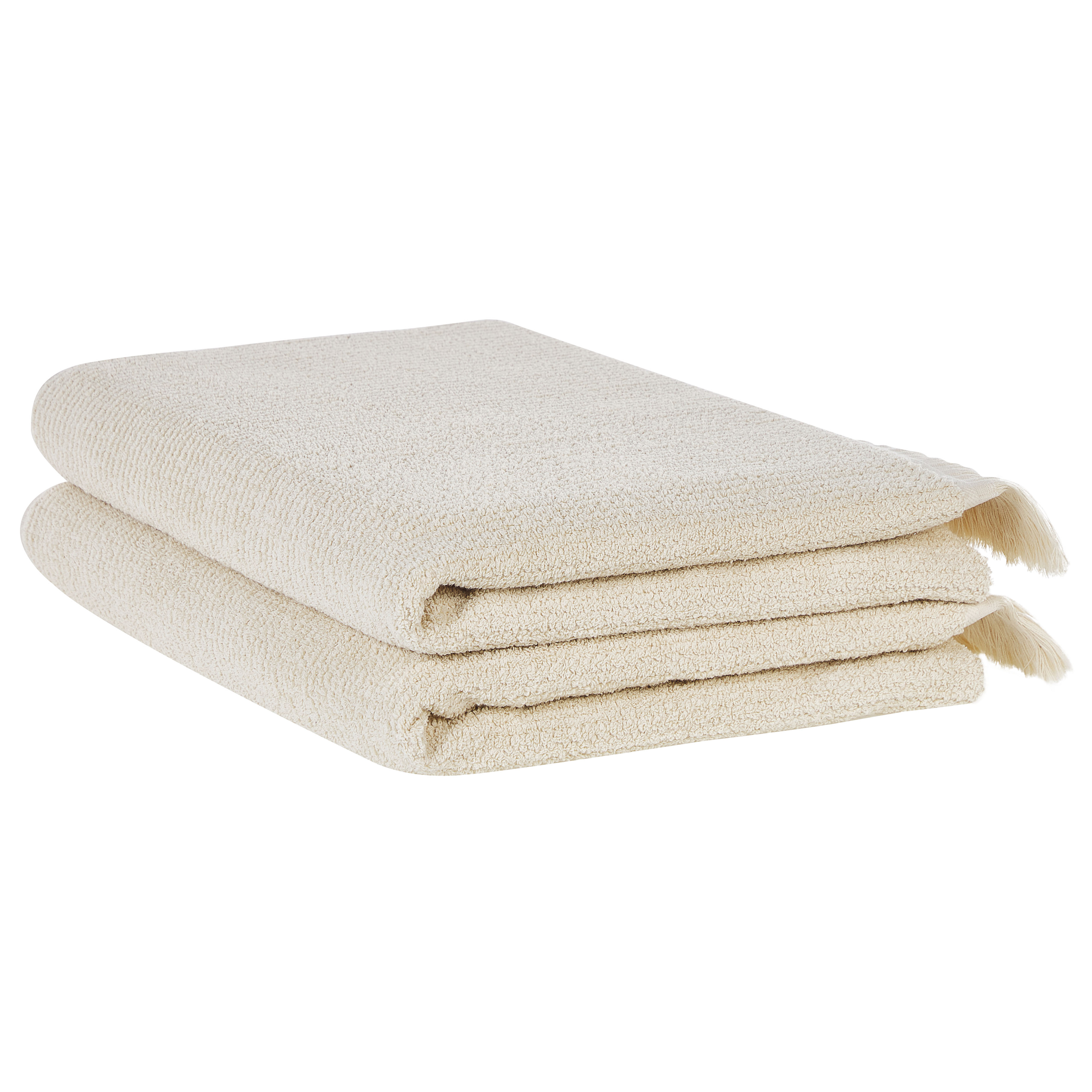 Handdoek set van 2 katoen beige ATIU