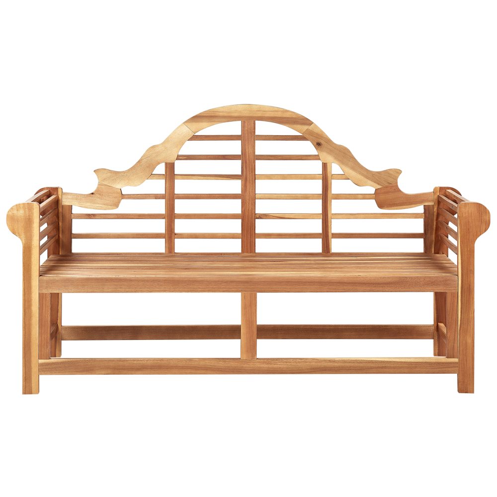 Panchina da giardino in legno di acacia chiaro 196 cm resistente all'acqua Design classico per 3 persone da esterno