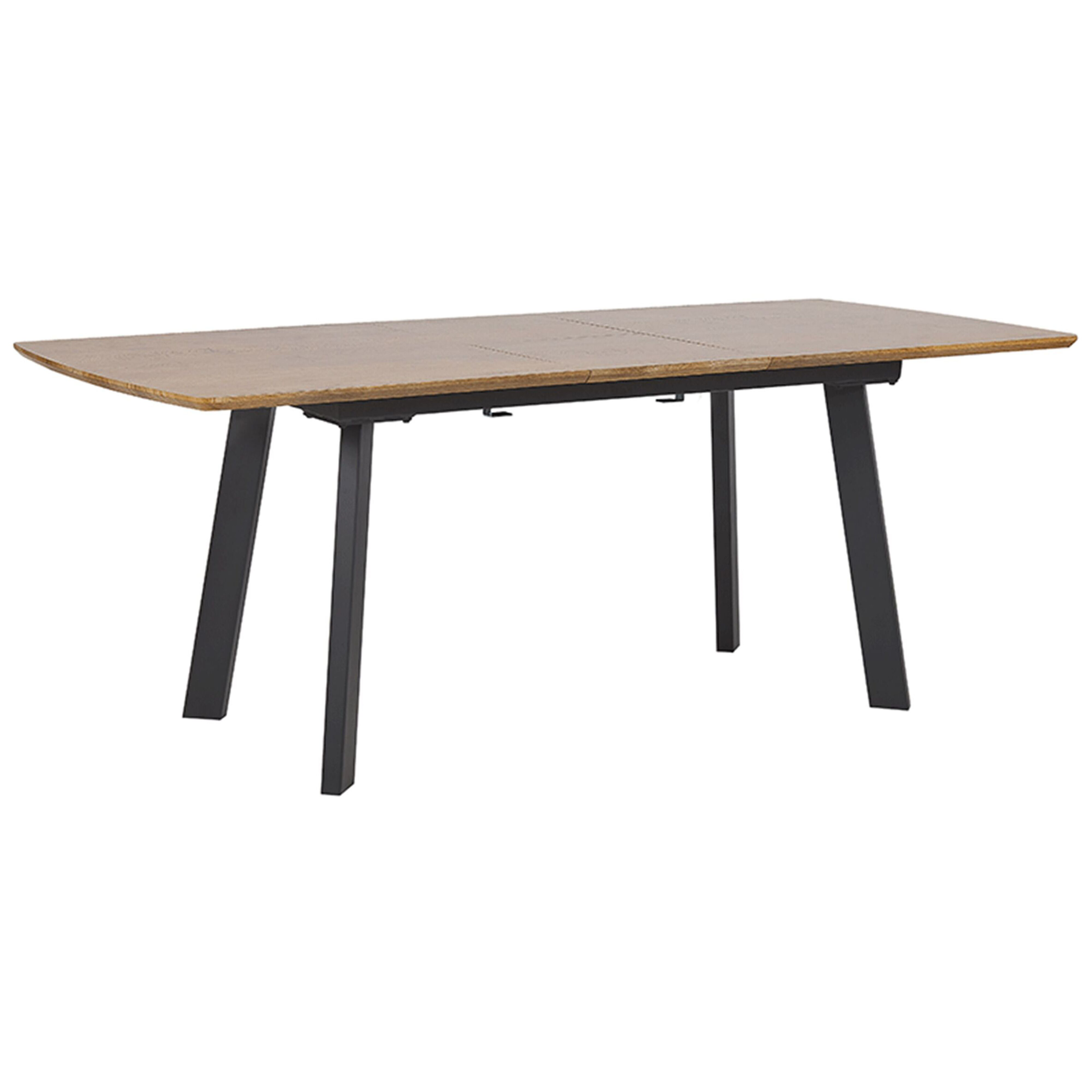 Eettafel uitschuifbaar MDF donkerbruin/zwart 160 / 200 x 90 cm SALVADOR