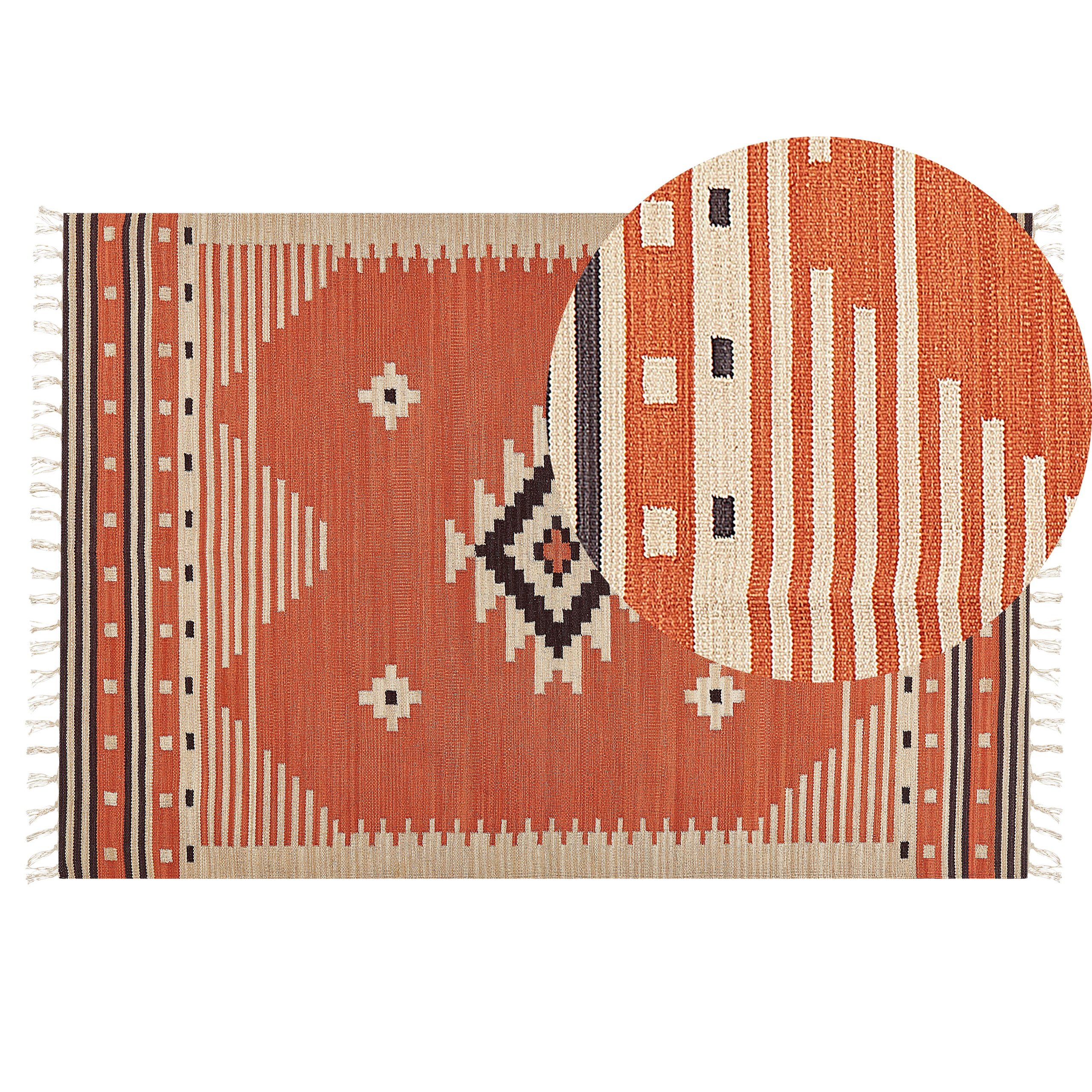 Vloerkleed kelim oranje 140 x 200 cm GAVAR