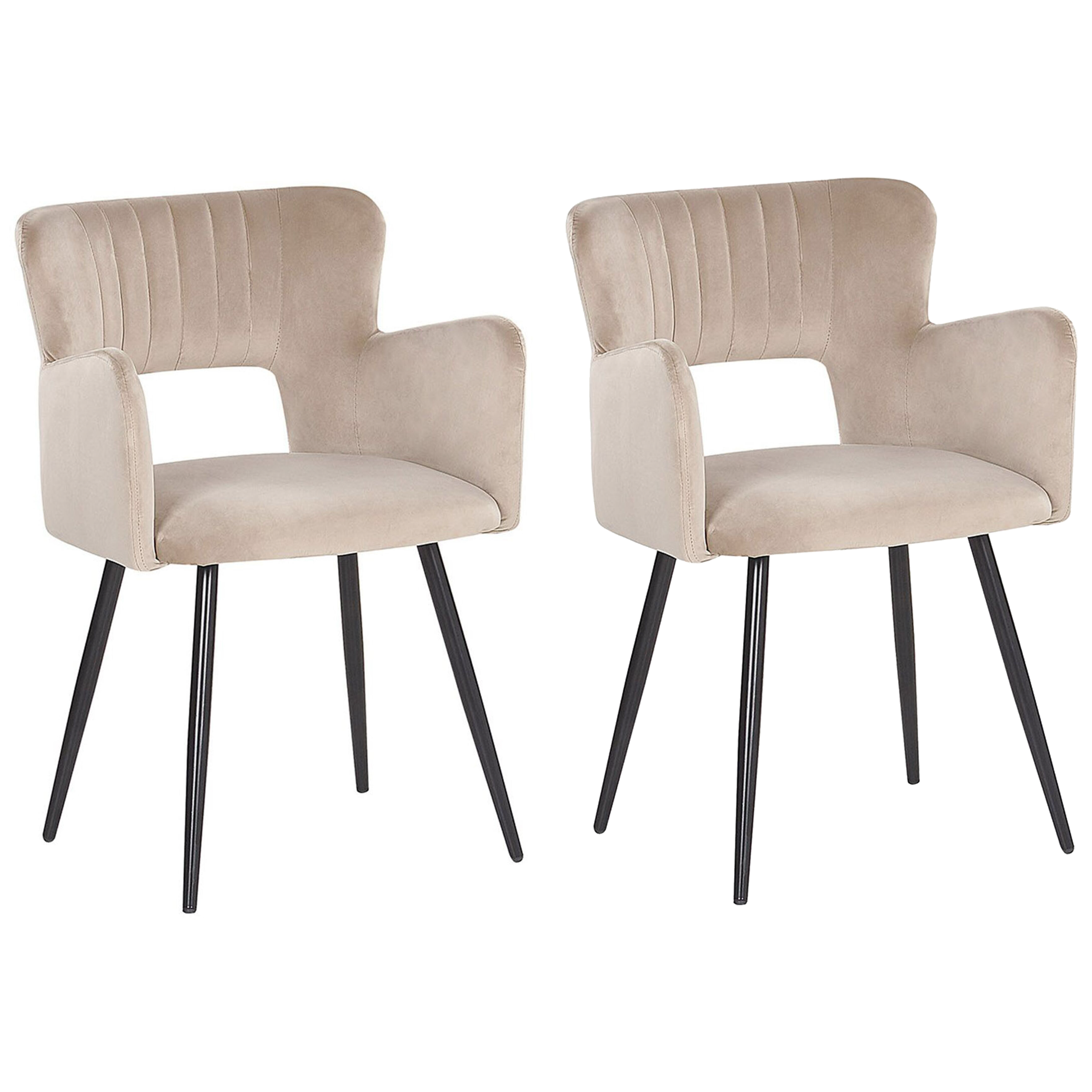 Eetkamerstoel Set van 2 Fluweel Taupe SANILAC