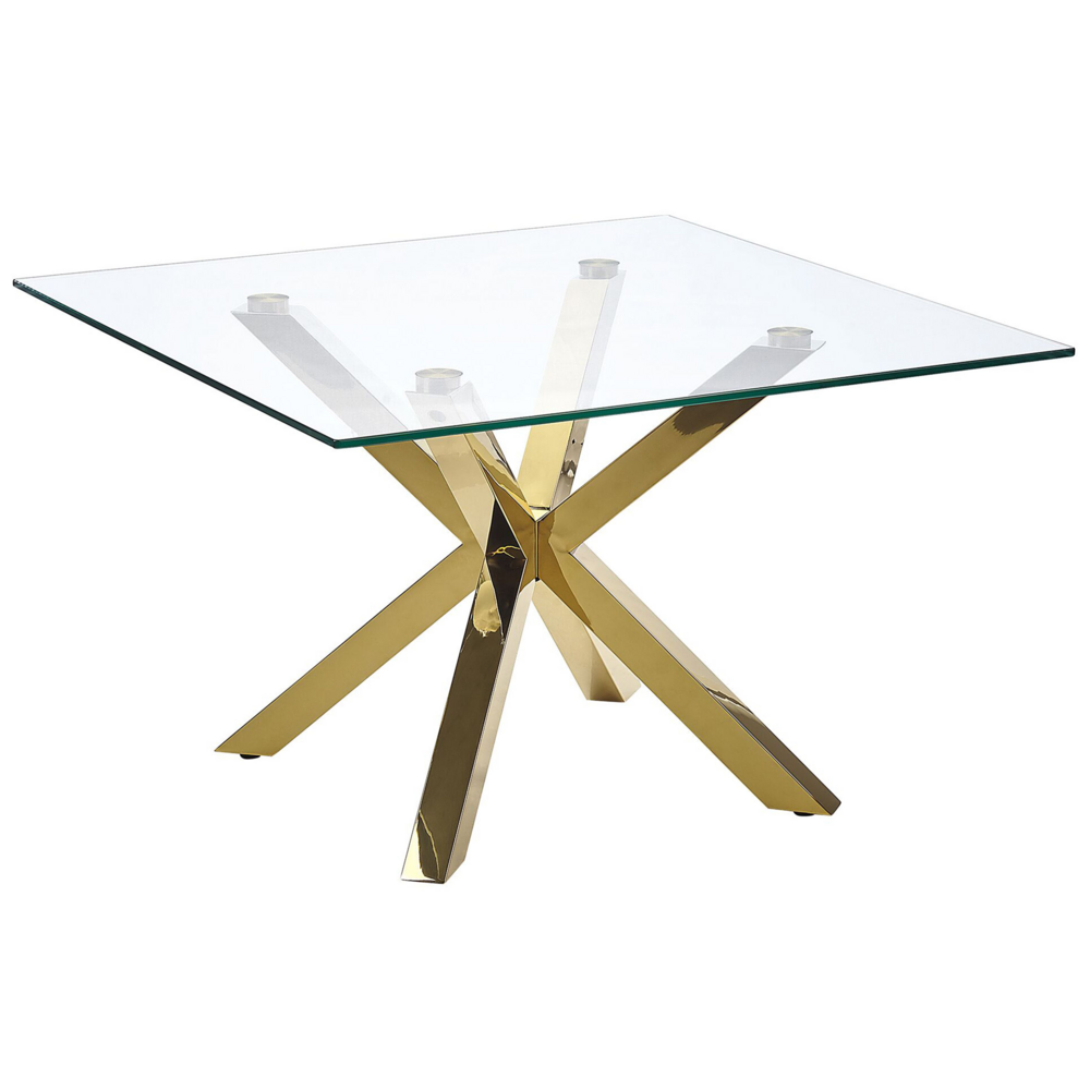 Tavolino Effetto Legno Chiaro ⌀ 70 cm Piano in Vetro Tavolino Rotondo Salotto Moderno