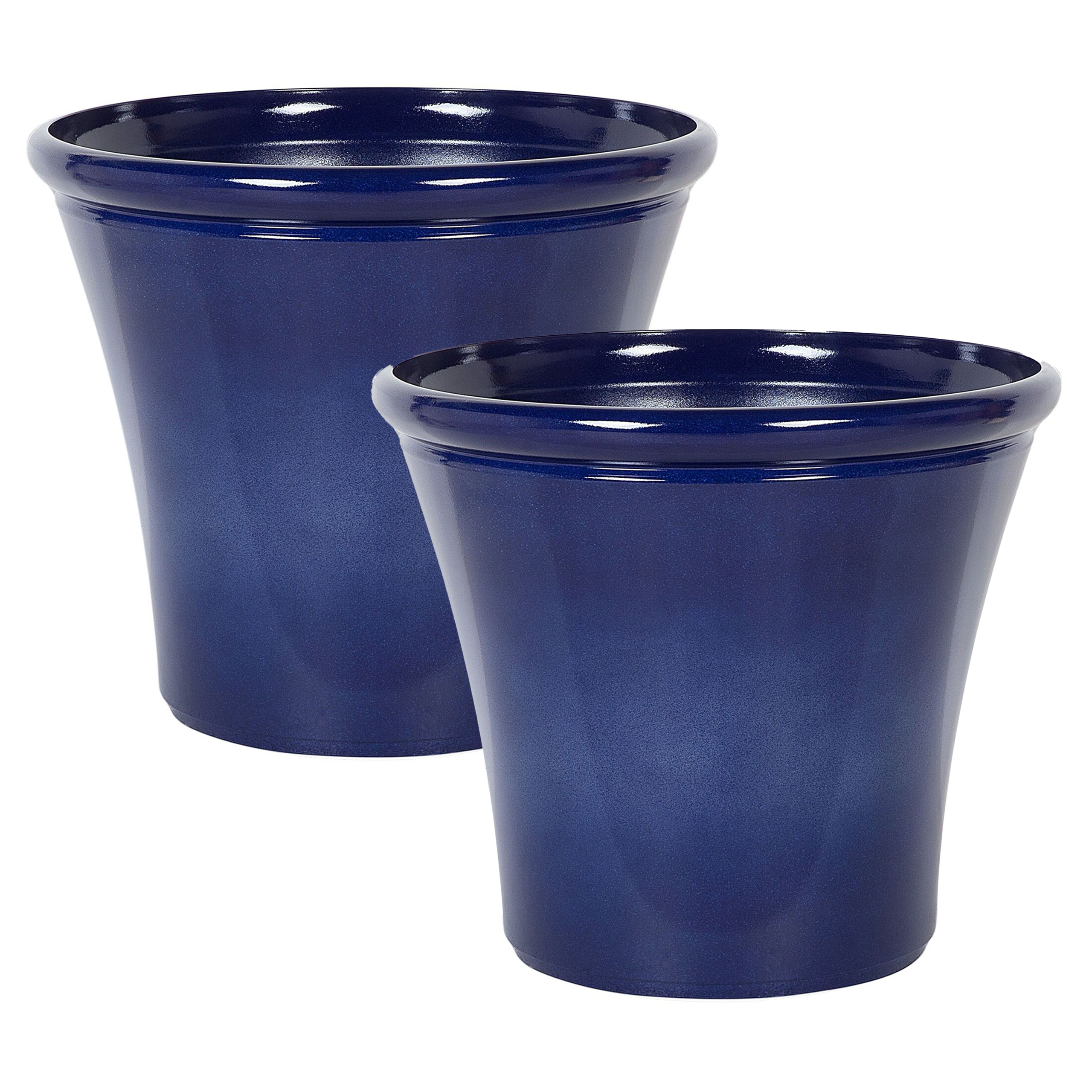 Bloempot set van 2 donkerblauw ⌀ 50 cm KOKKINO