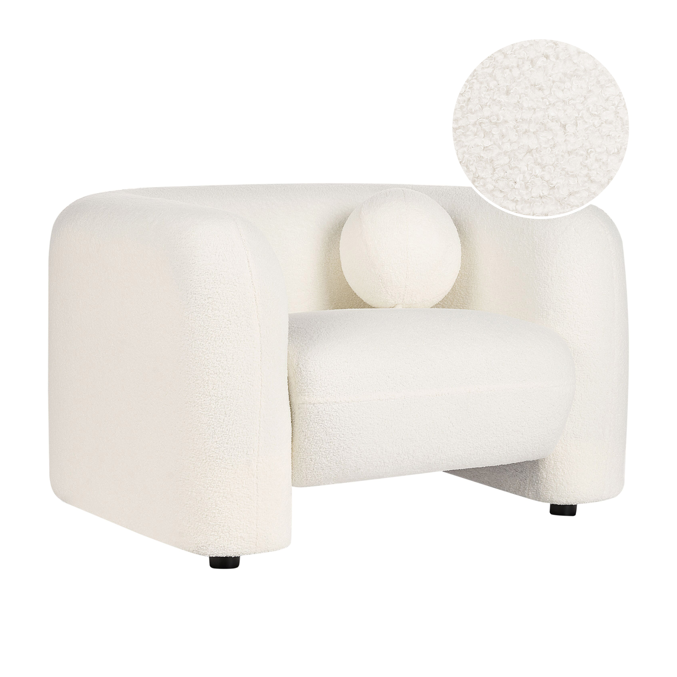 Fauteuil Bouclé Wit LEIREN