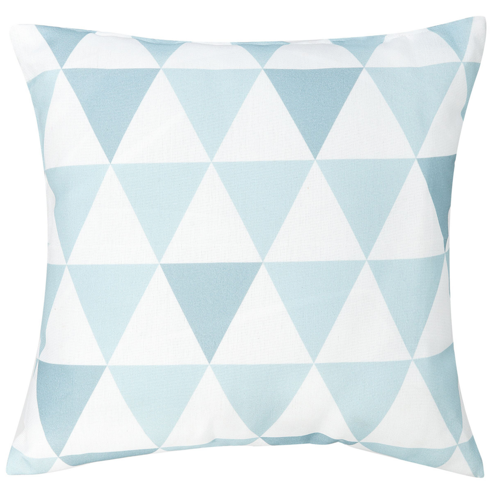 Set Di 2 Cuscini Per Esterni In Poliestere Bianco Blu Con Motivo Geometrico Con Cerniera-image