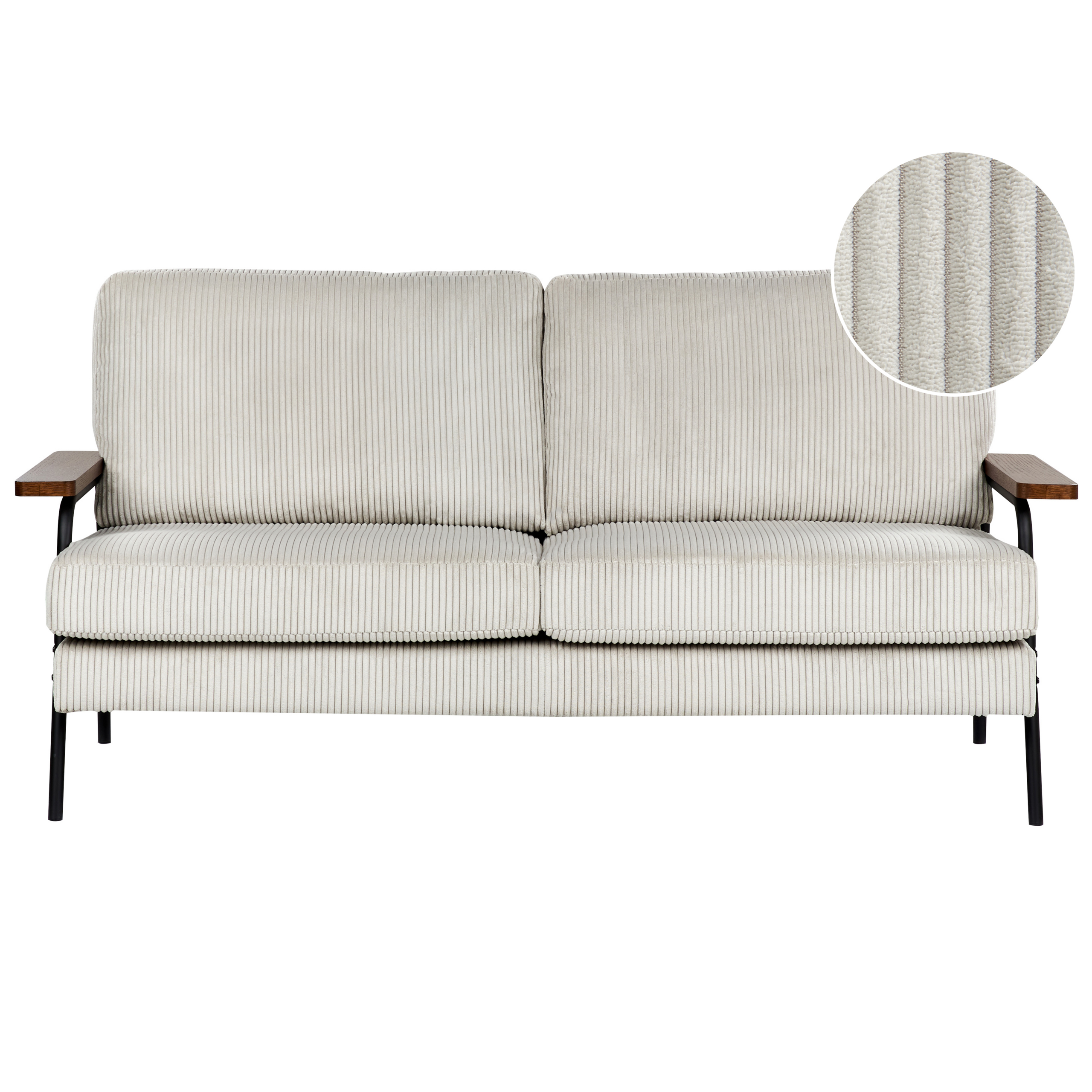 Driezitsbank corduroy grijs AKRANES