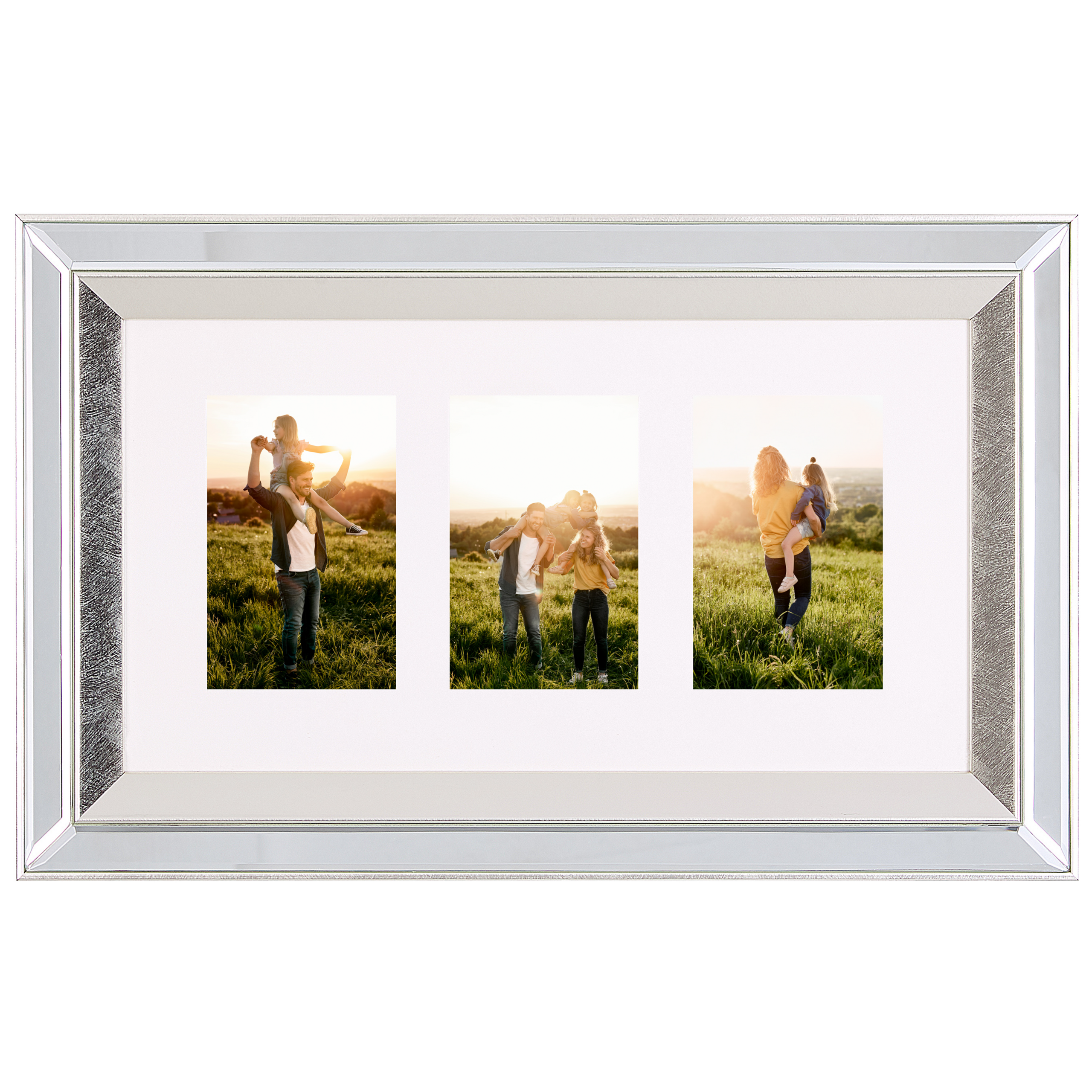 Lijst voor 3 foto's 50 cm 32 cm Zilver MAKENI