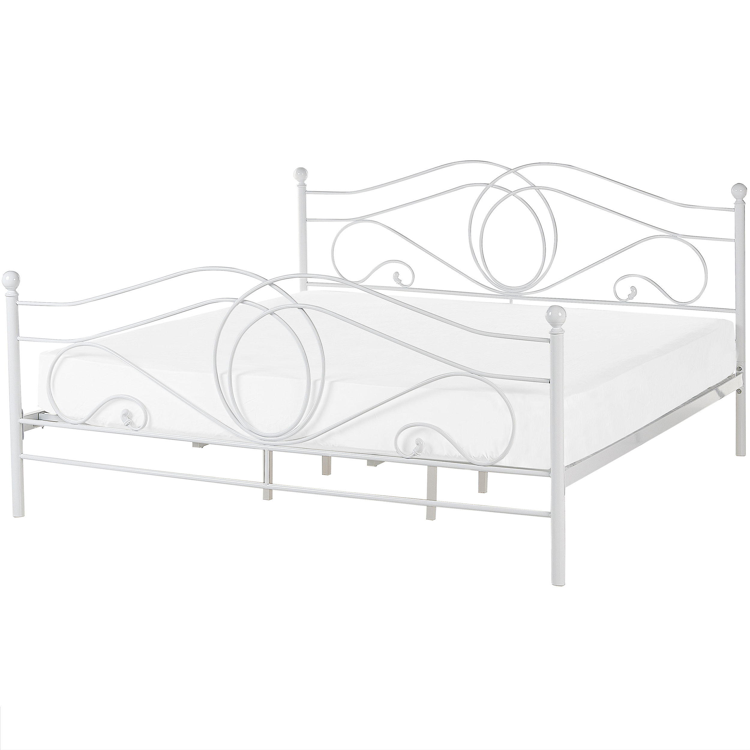 Bed metaal wit 180 x 200 cm LYRA