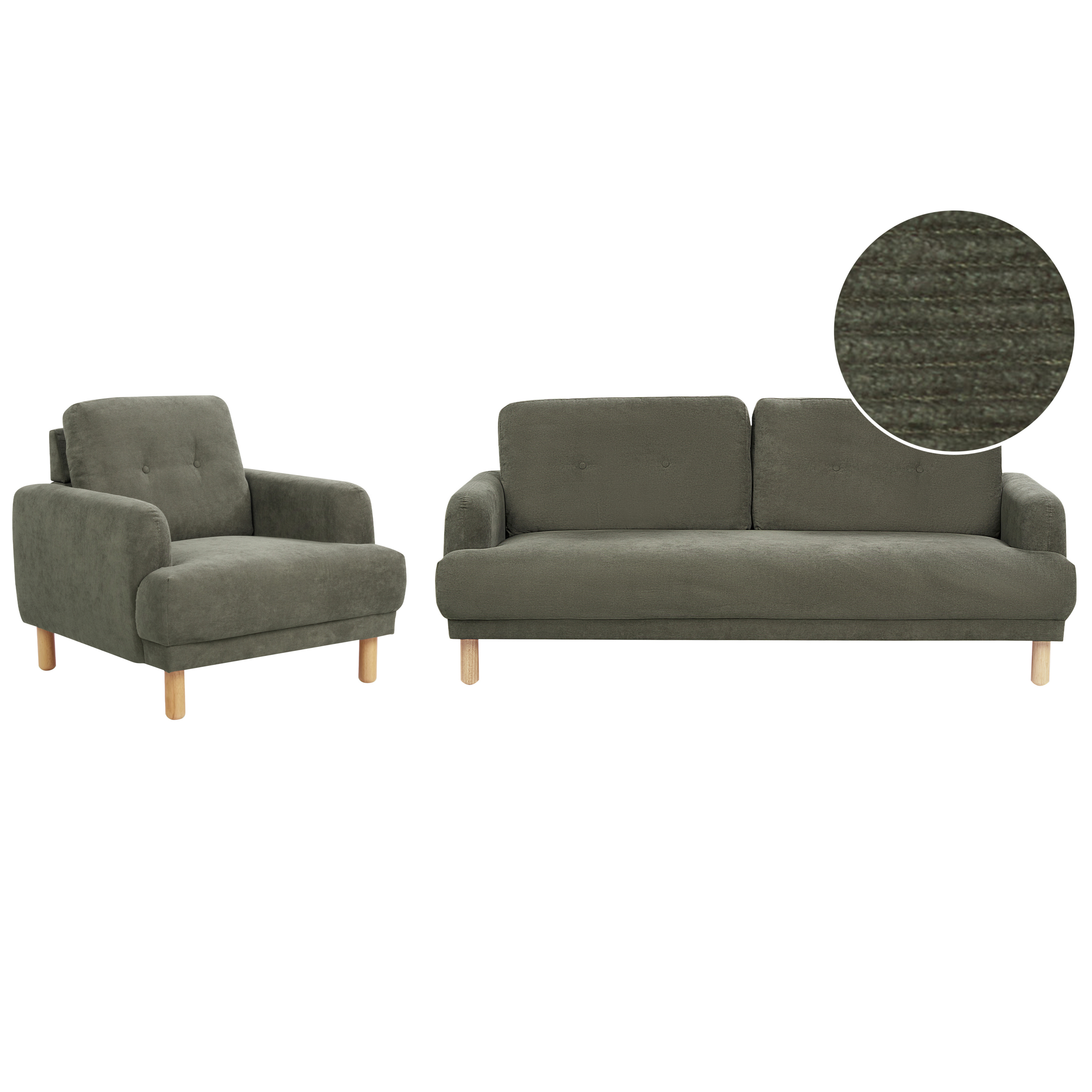 Bankenset corduroy donkergroen TUVE
