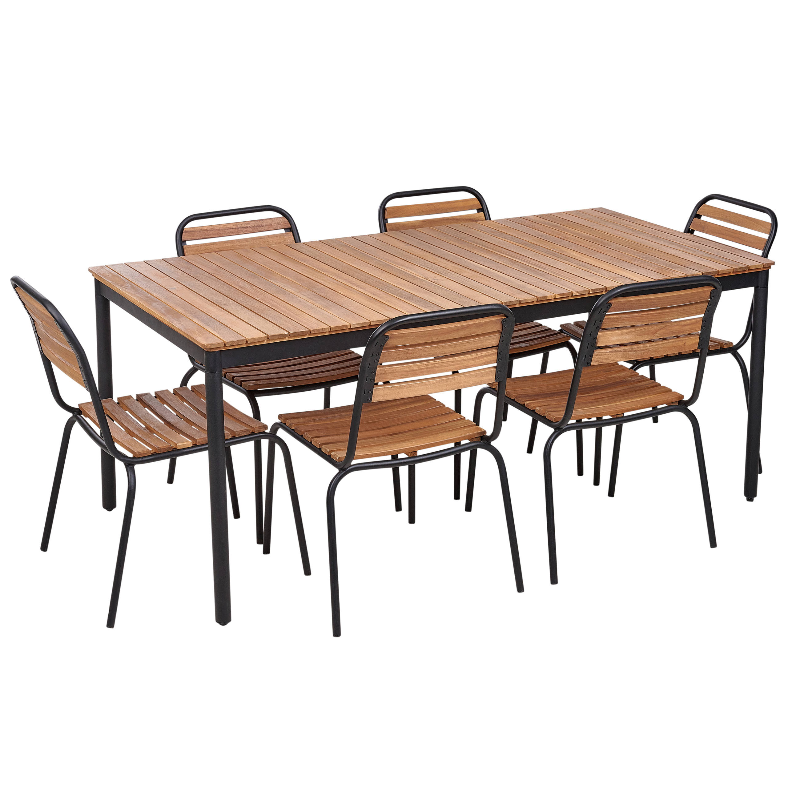 Tuintafelset Massief hout Lichte houtkleur VALLESE