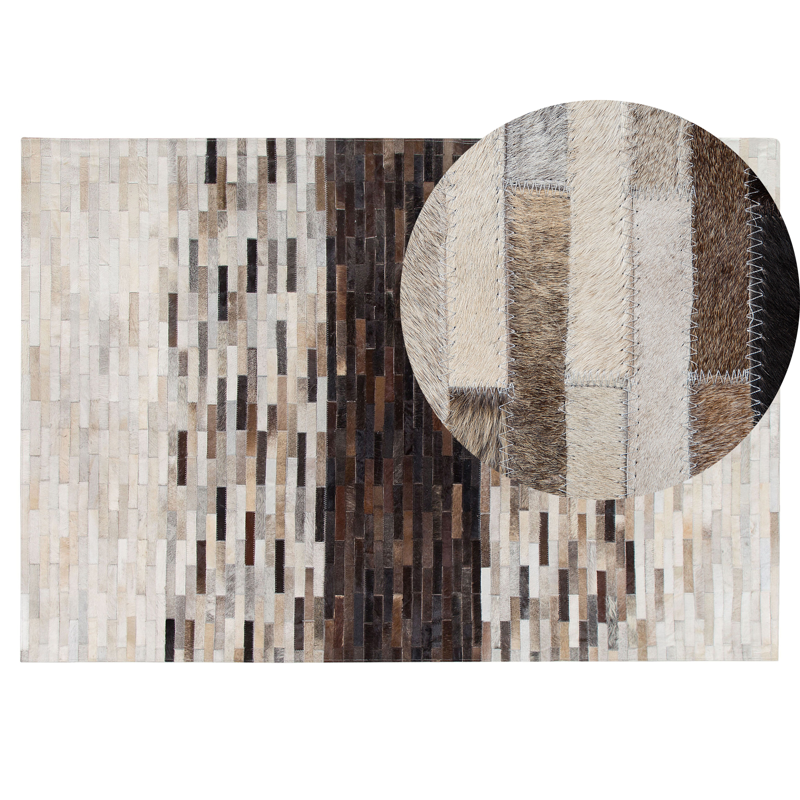 Vloerkleed leer bruin 140 x 200 cm SINNELI