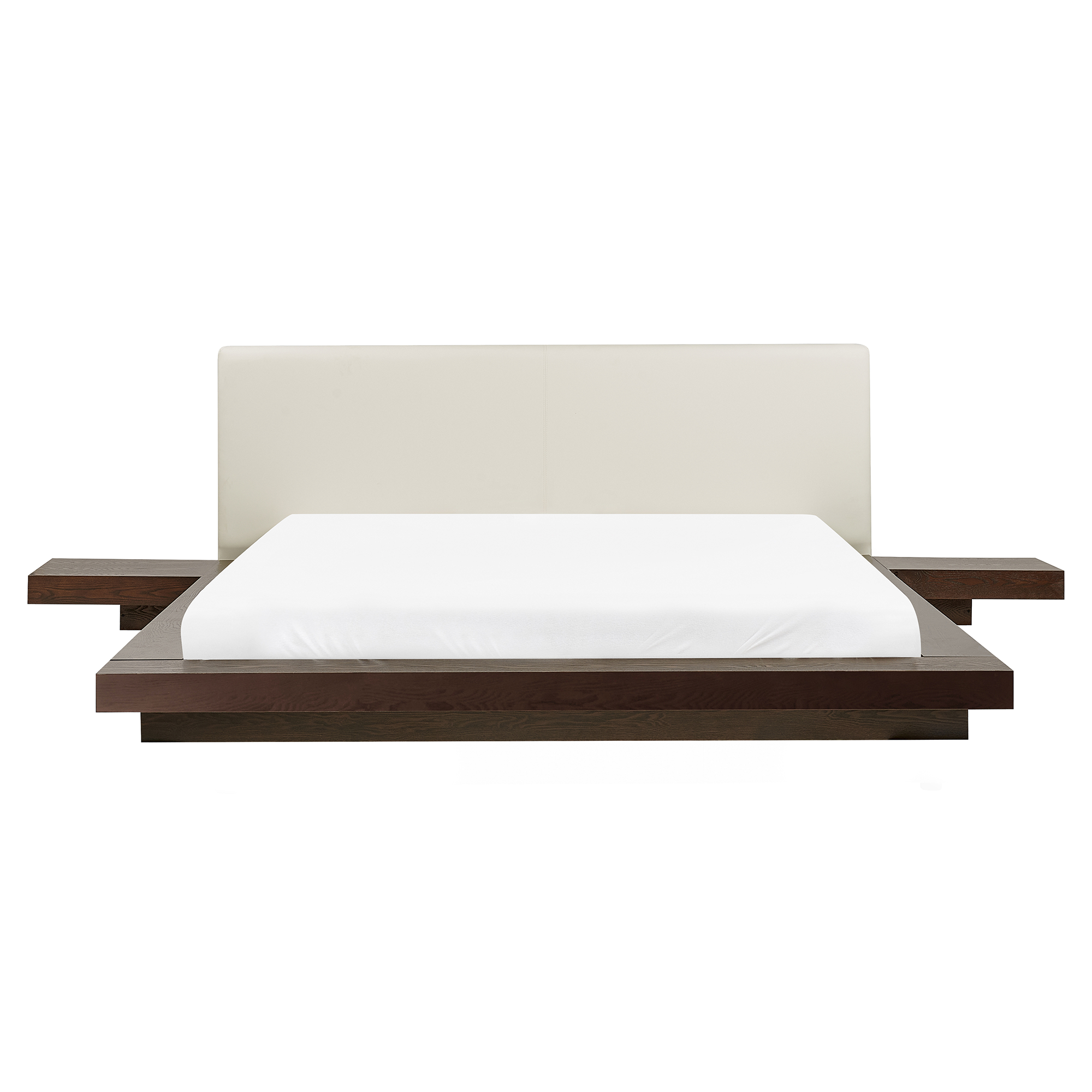 Waterbed met kunstleren hoofdbord hout donkerbruin 160 x 200 cm ZEN