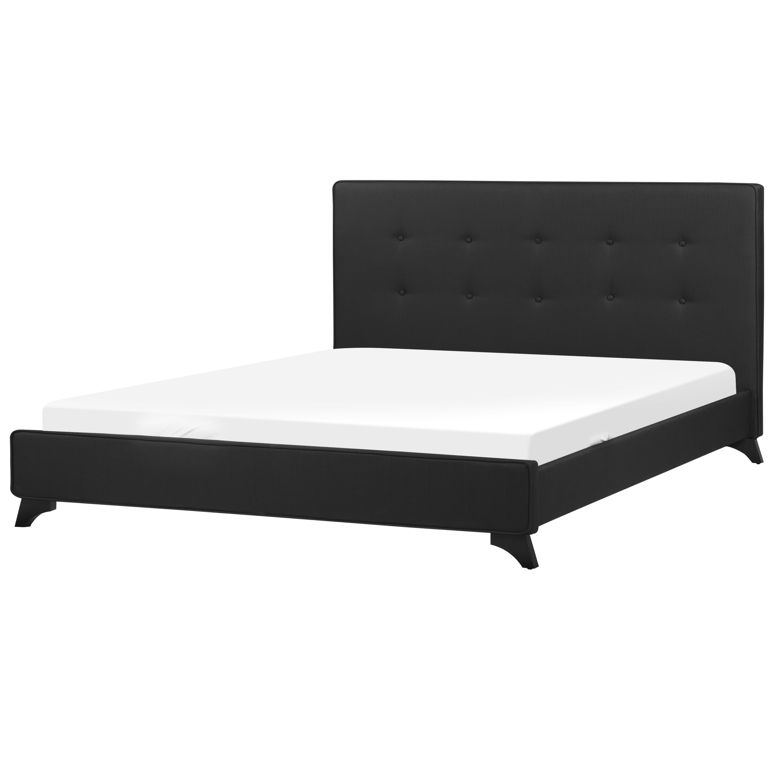 Bed stof zwart 160 x 200 cm AMBASSADOR