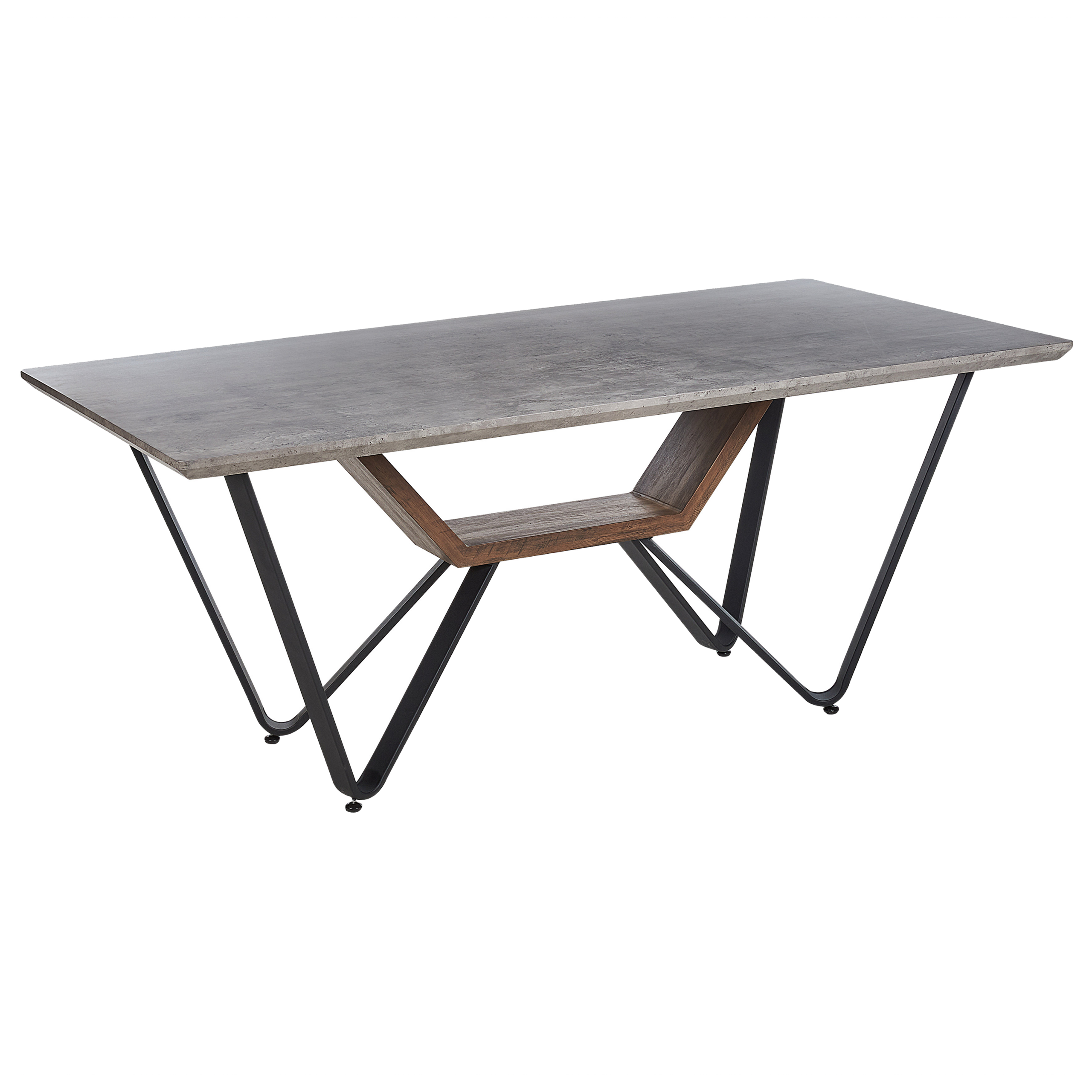 Eettafel hout betoneffect/zwart 180 x 90 cm BANDURA